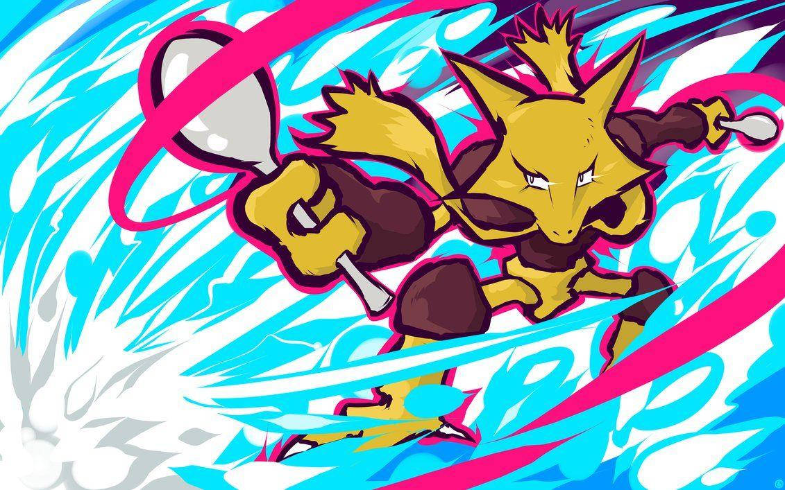 Alakazam Ataque Azul Fondos de pantalla