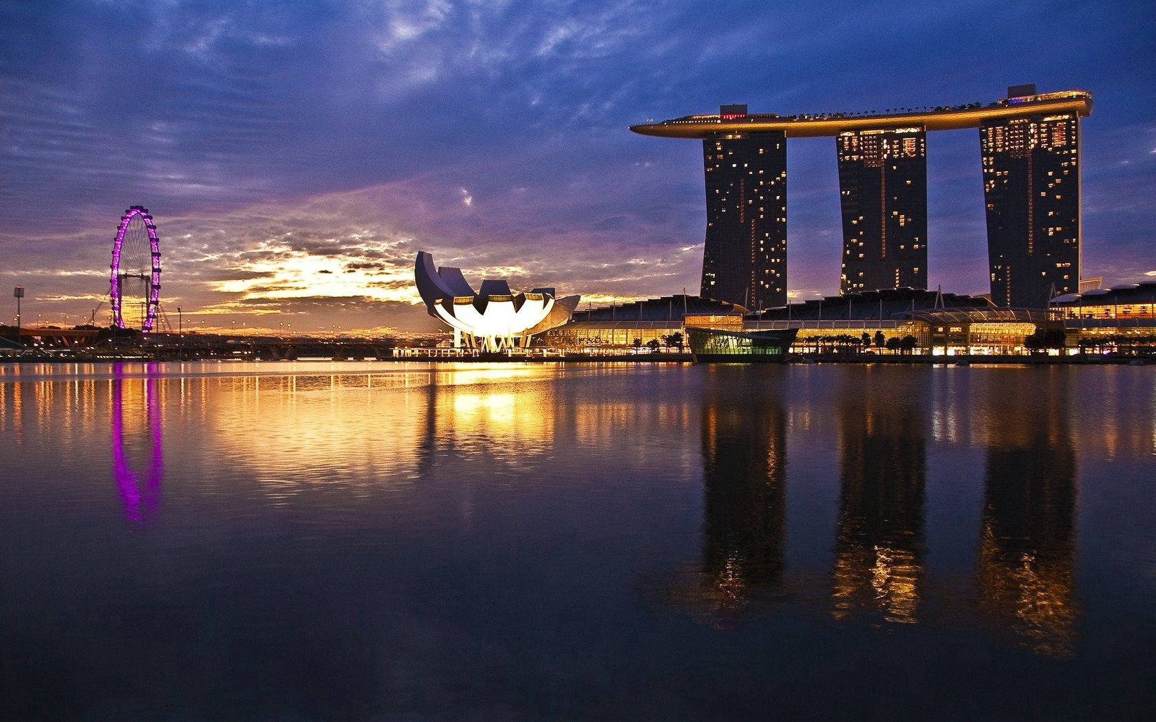Amanecer en el río Marina Bay Fondos de pantalla