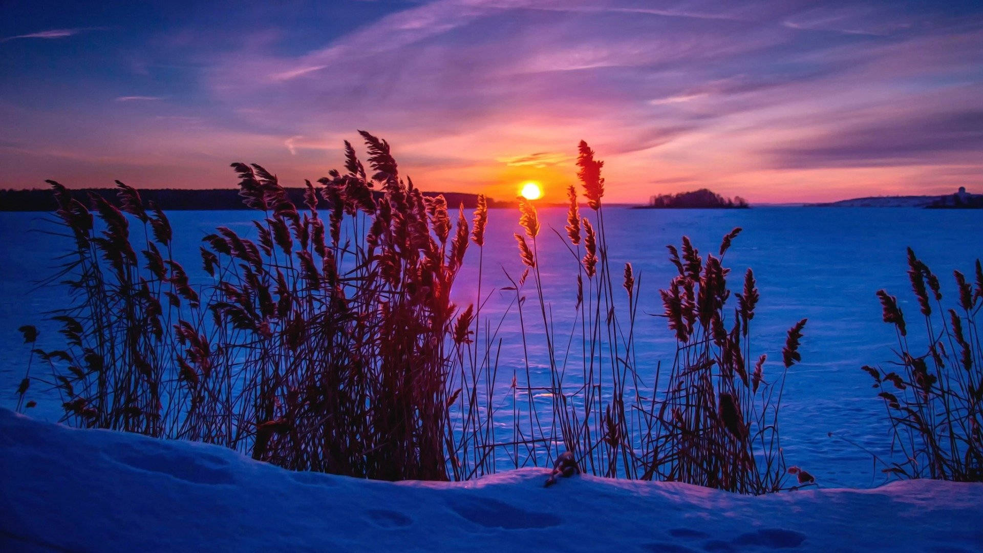 Amanecer estético nevado Fondos de pantalla