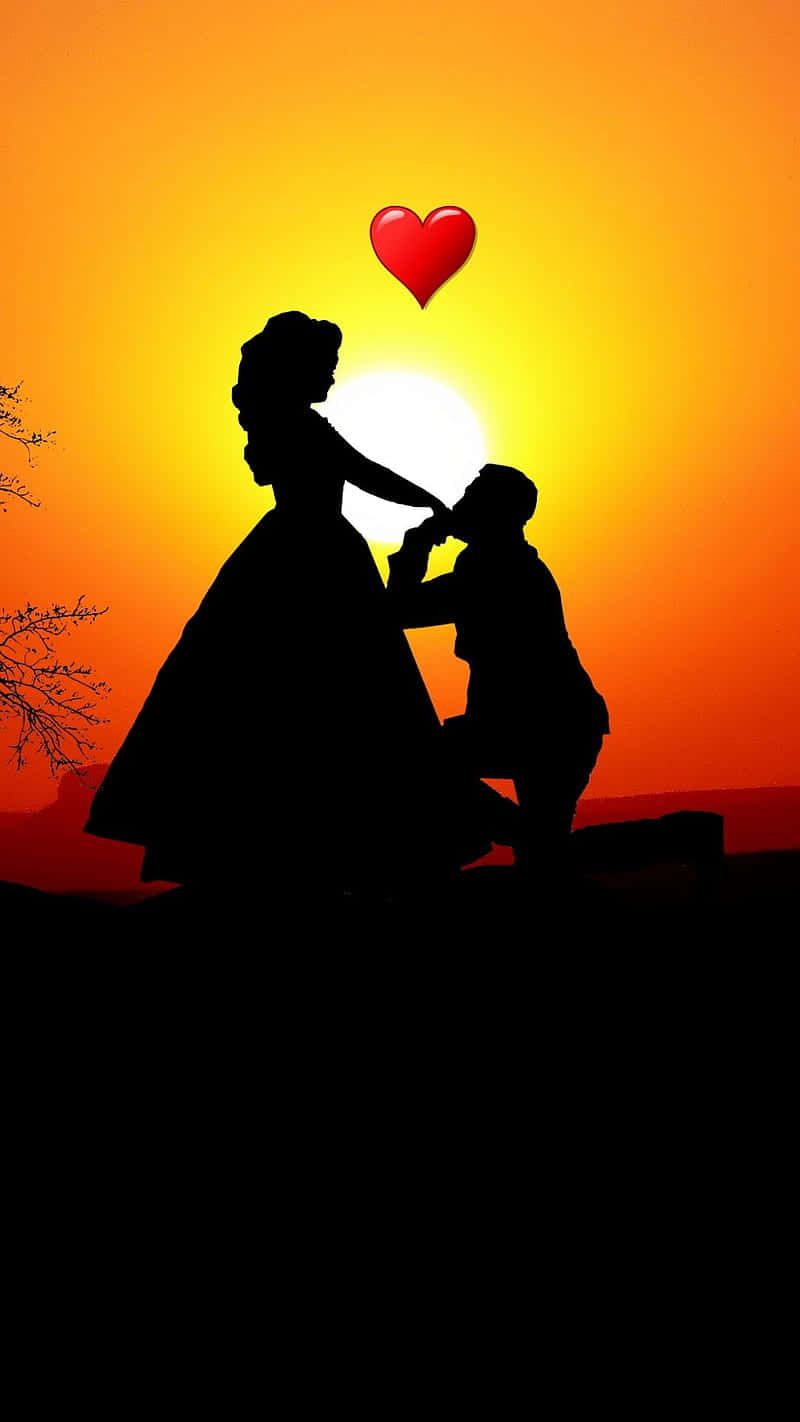 Amantes confesándose su amor durante el atardecer Fondos de pantalla