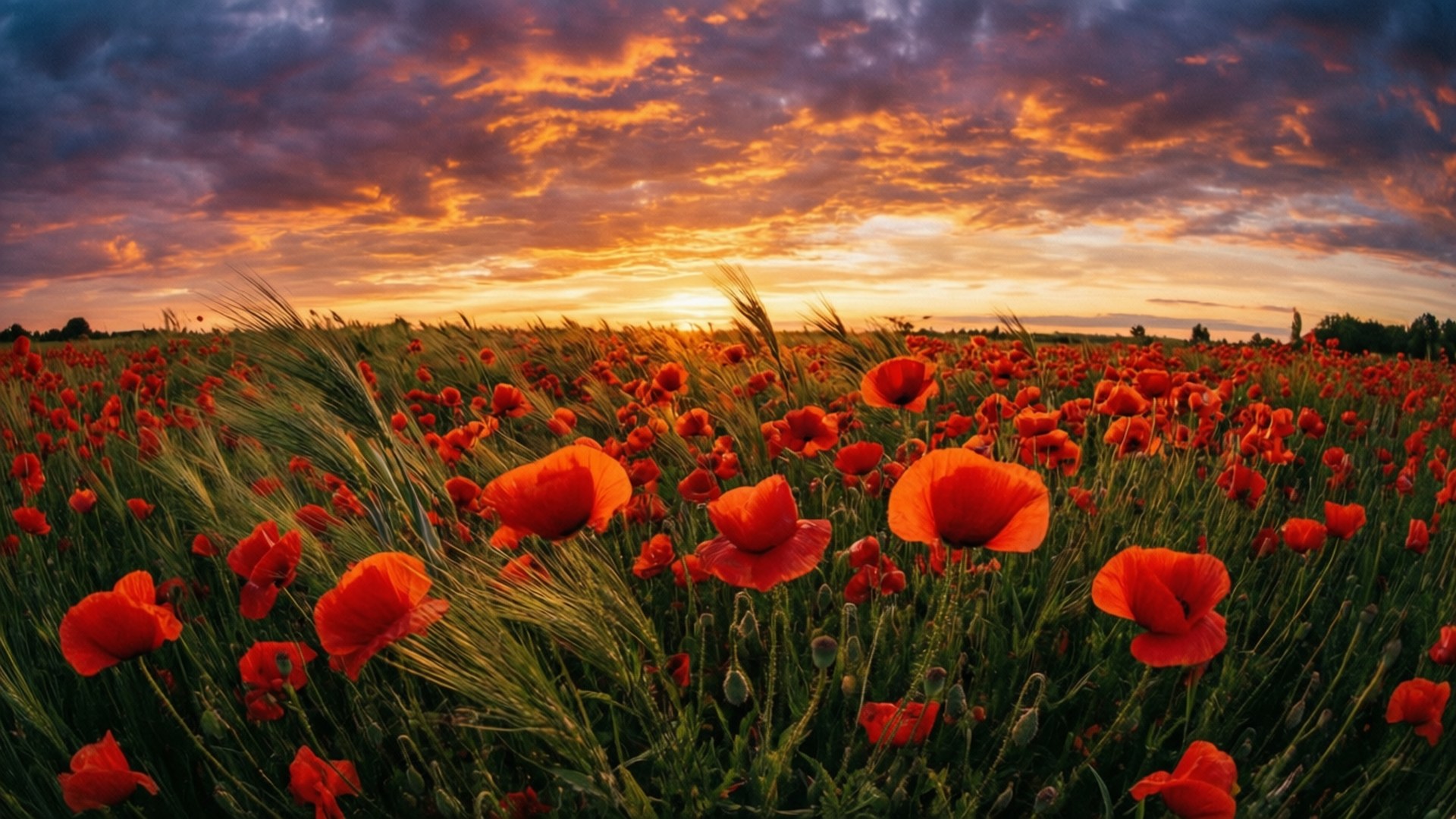 Amapolas al Atardecer Fondos de pantalla