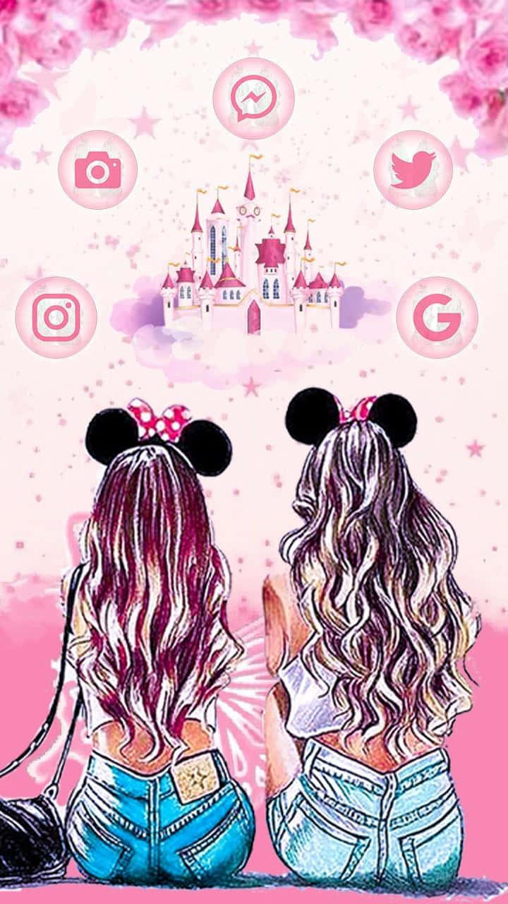 Amigas de Dibujos Animados en el Castillo de Disneyland Fondos de pantalla