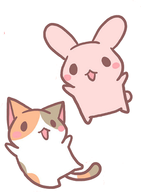 Amigos Kawaii: Gato y Conejito Fondos de pantalla