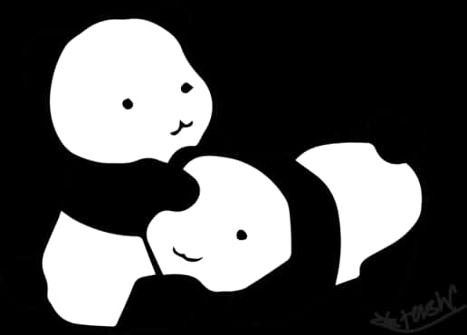 Amigos Panda en Blanco y Negro Fondos de pantalla