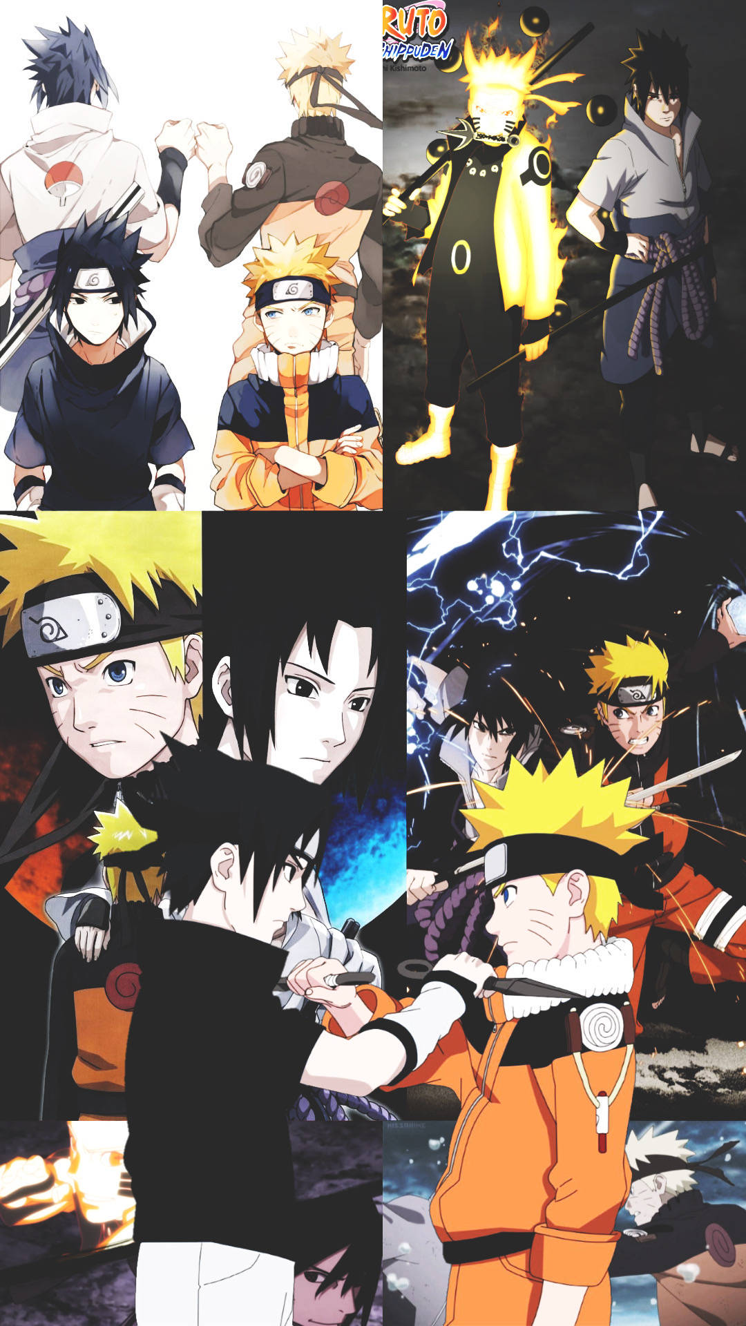 Amistad de Naruto y Sasuke a lo largo de los años Fondos de pantalla