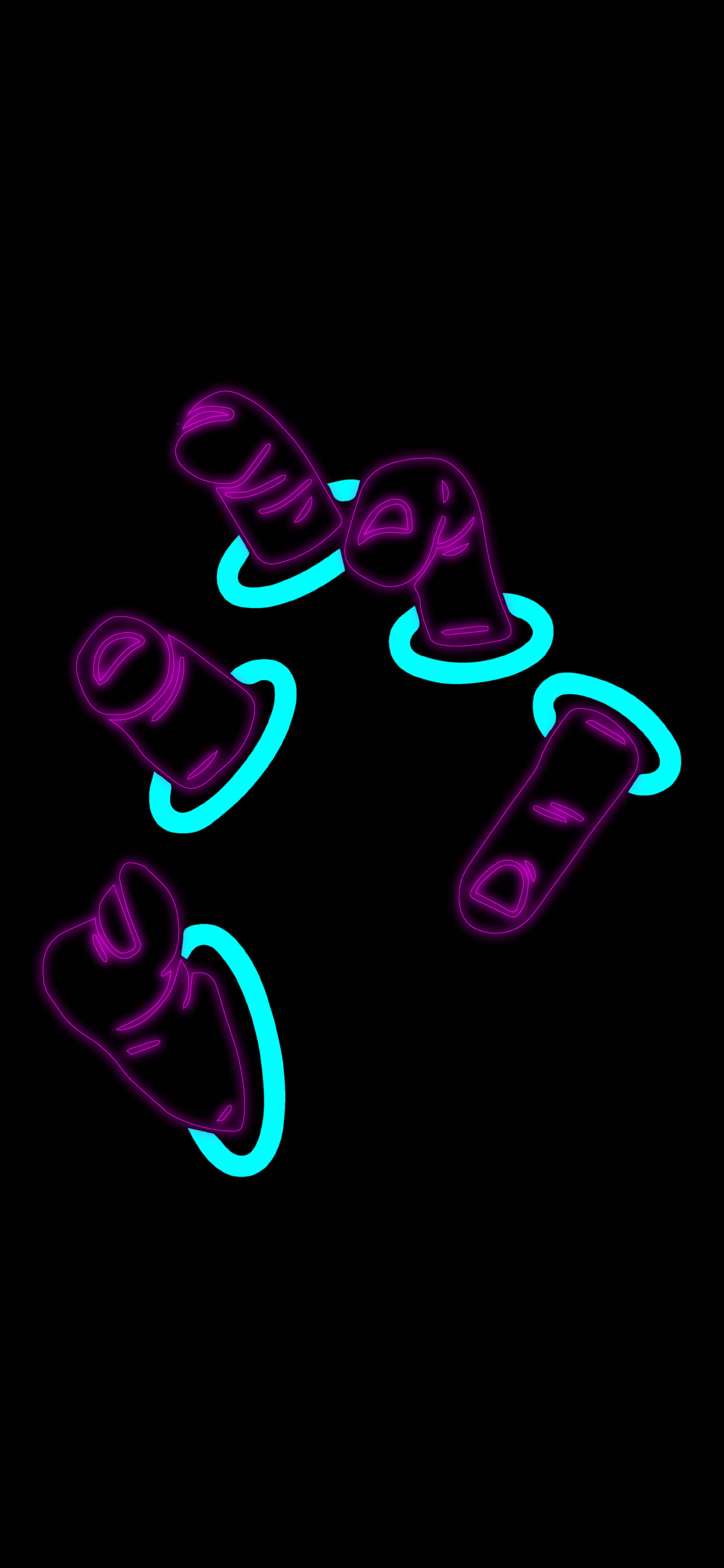 AMOLED Android Dedos Neón Bizarros Fondos de pantalla