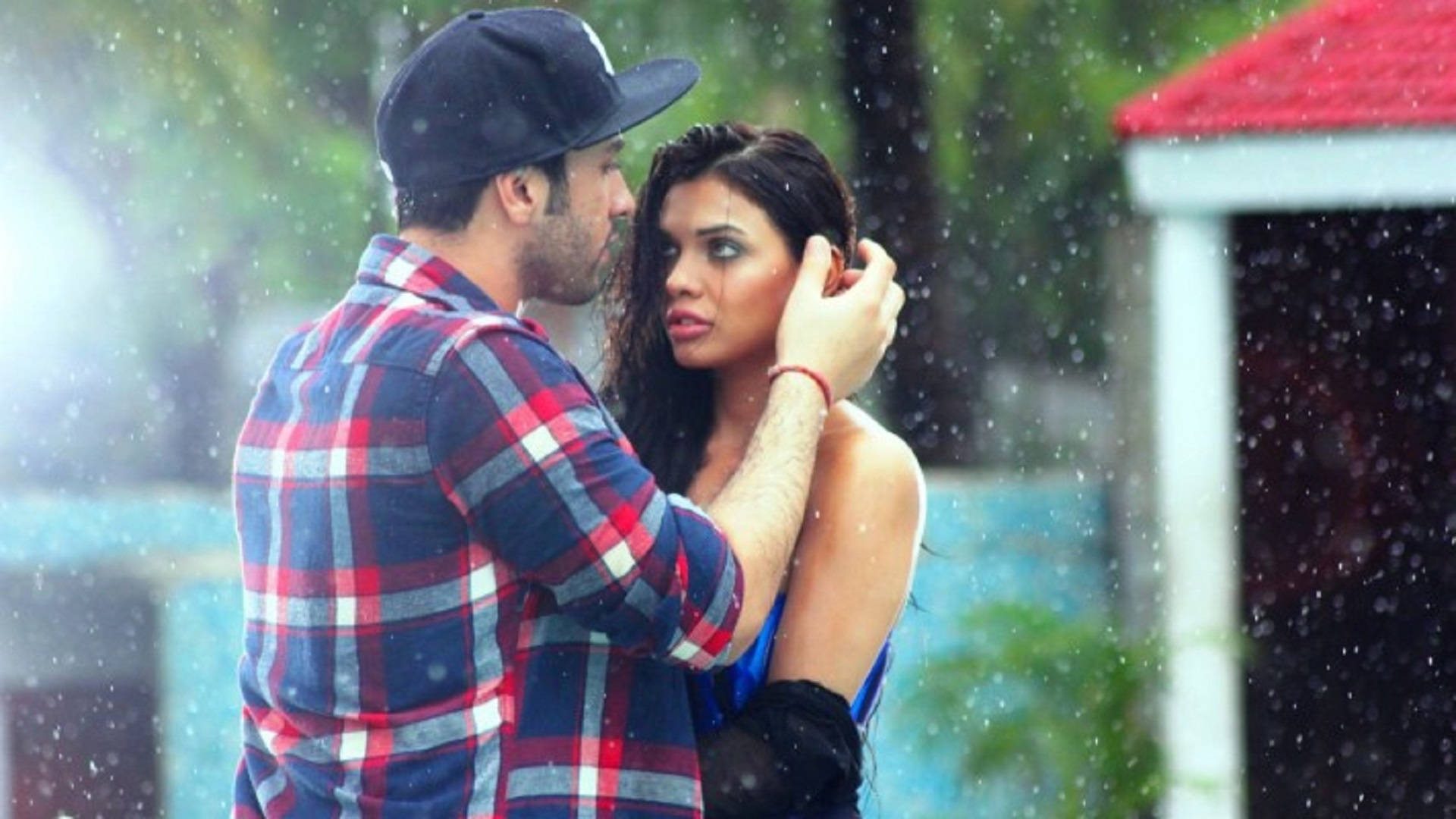 Amor romántico bajo la lluvia Fondos de pantalla