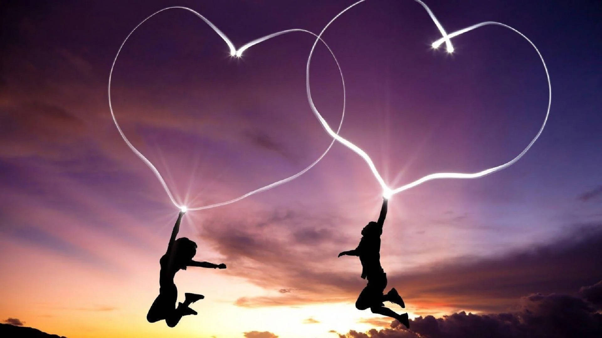 Amor Romántico de Luz en Forma de Corazón Fondos de pantalla