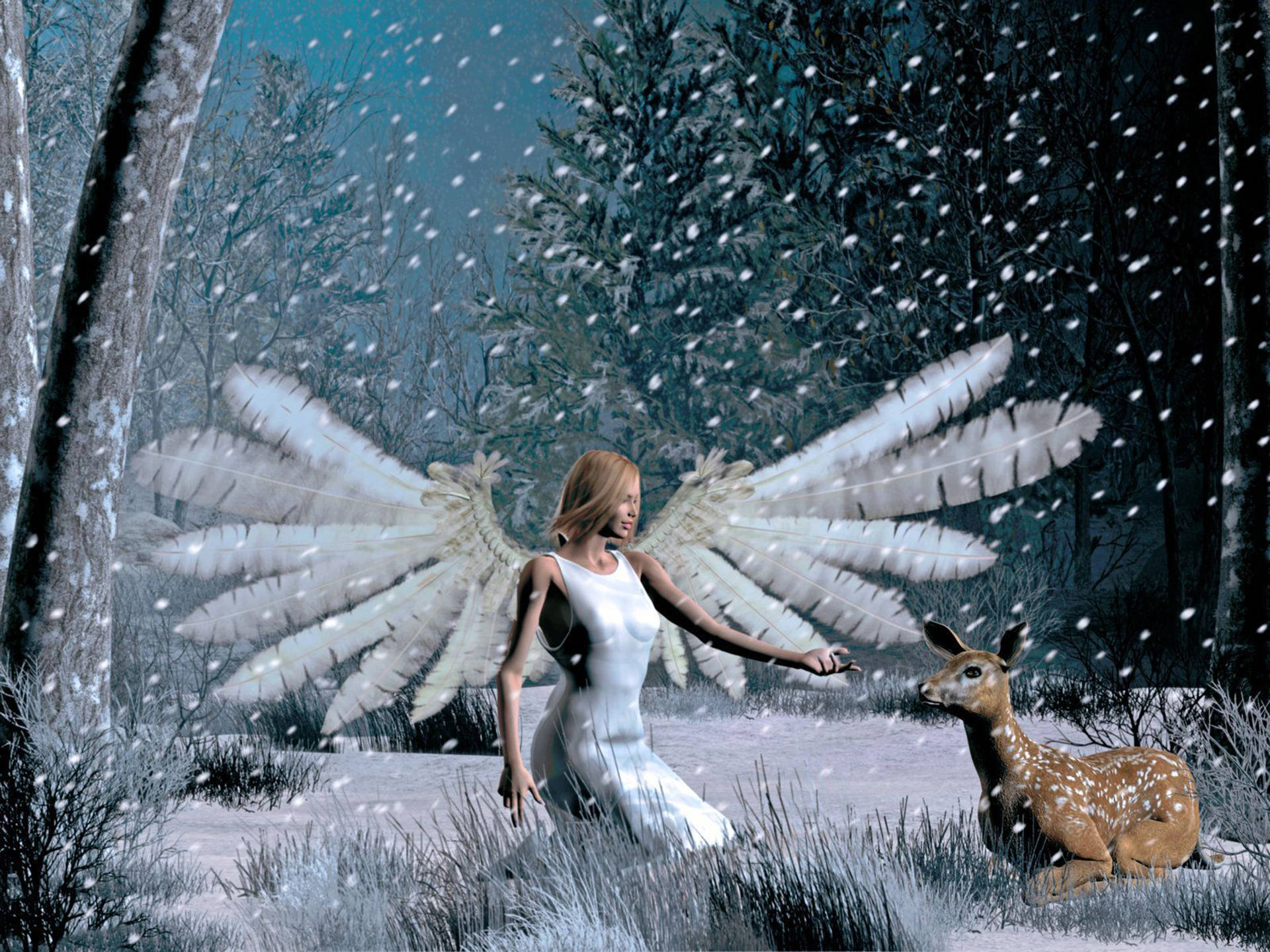 Ángel de Navidad 3D Fondos de pantalla