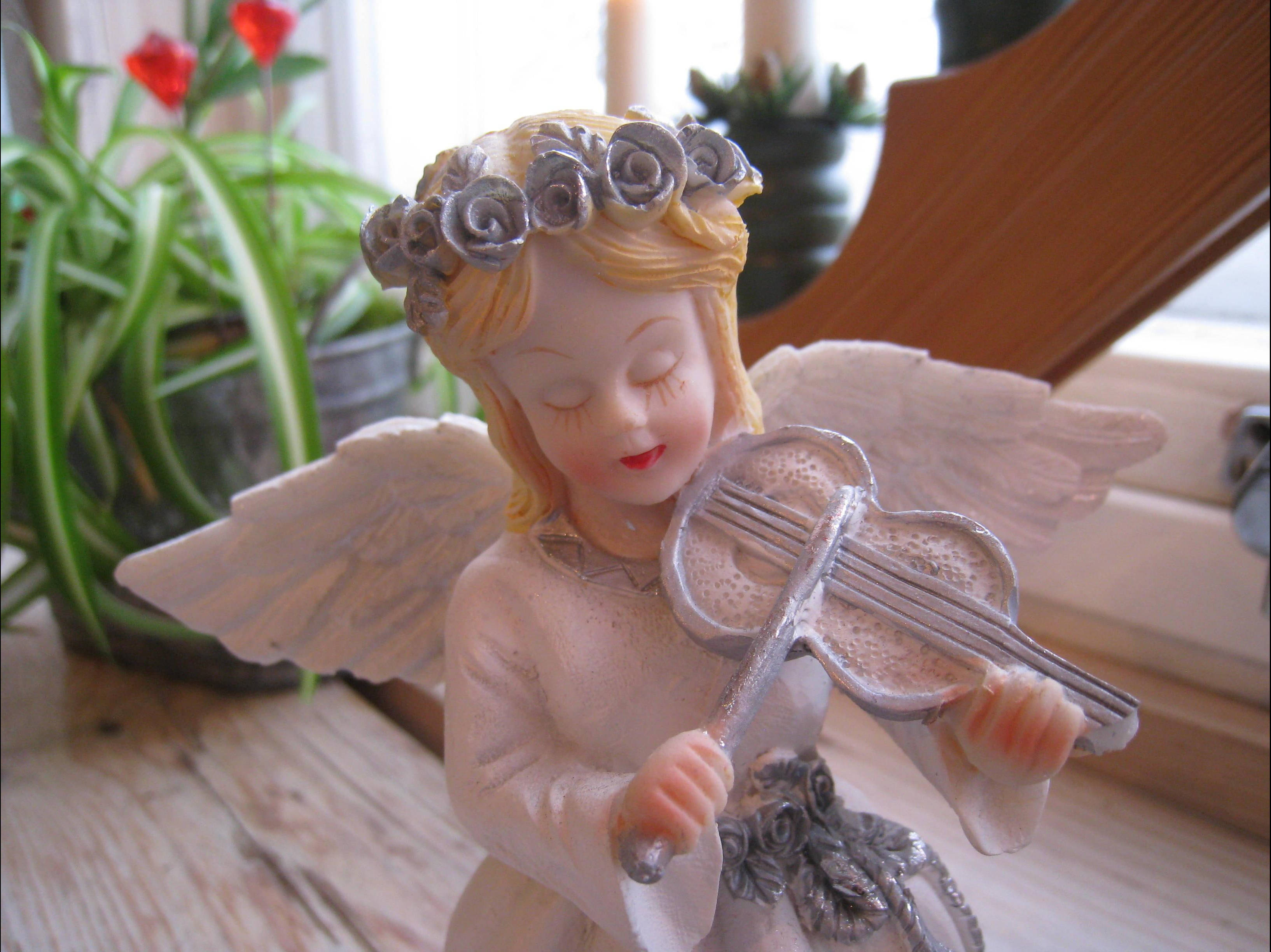 Ángel de Navidad con Violín Fondos de pantalla