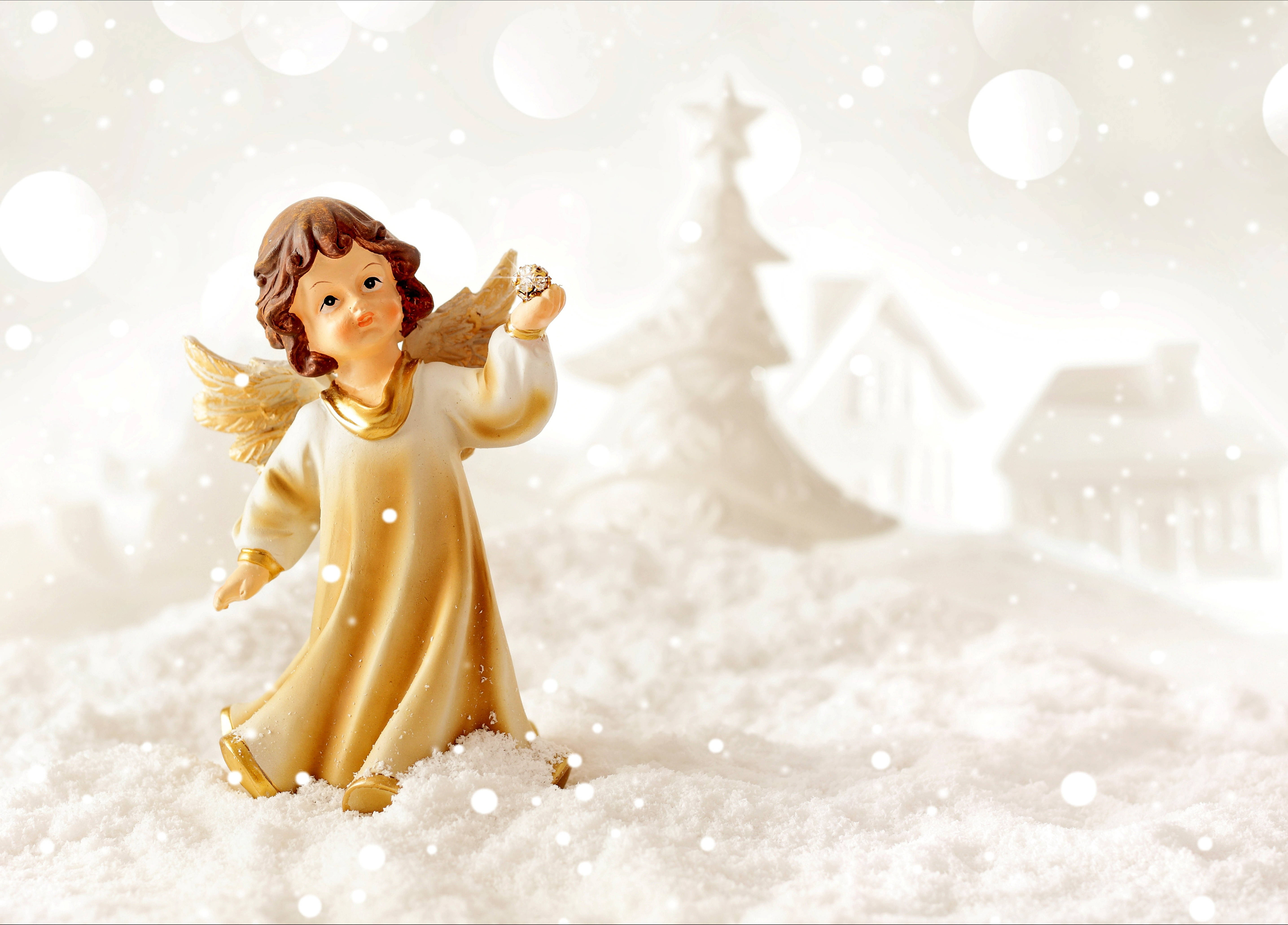 Ángel Navideño Beige Fondos de pantalla