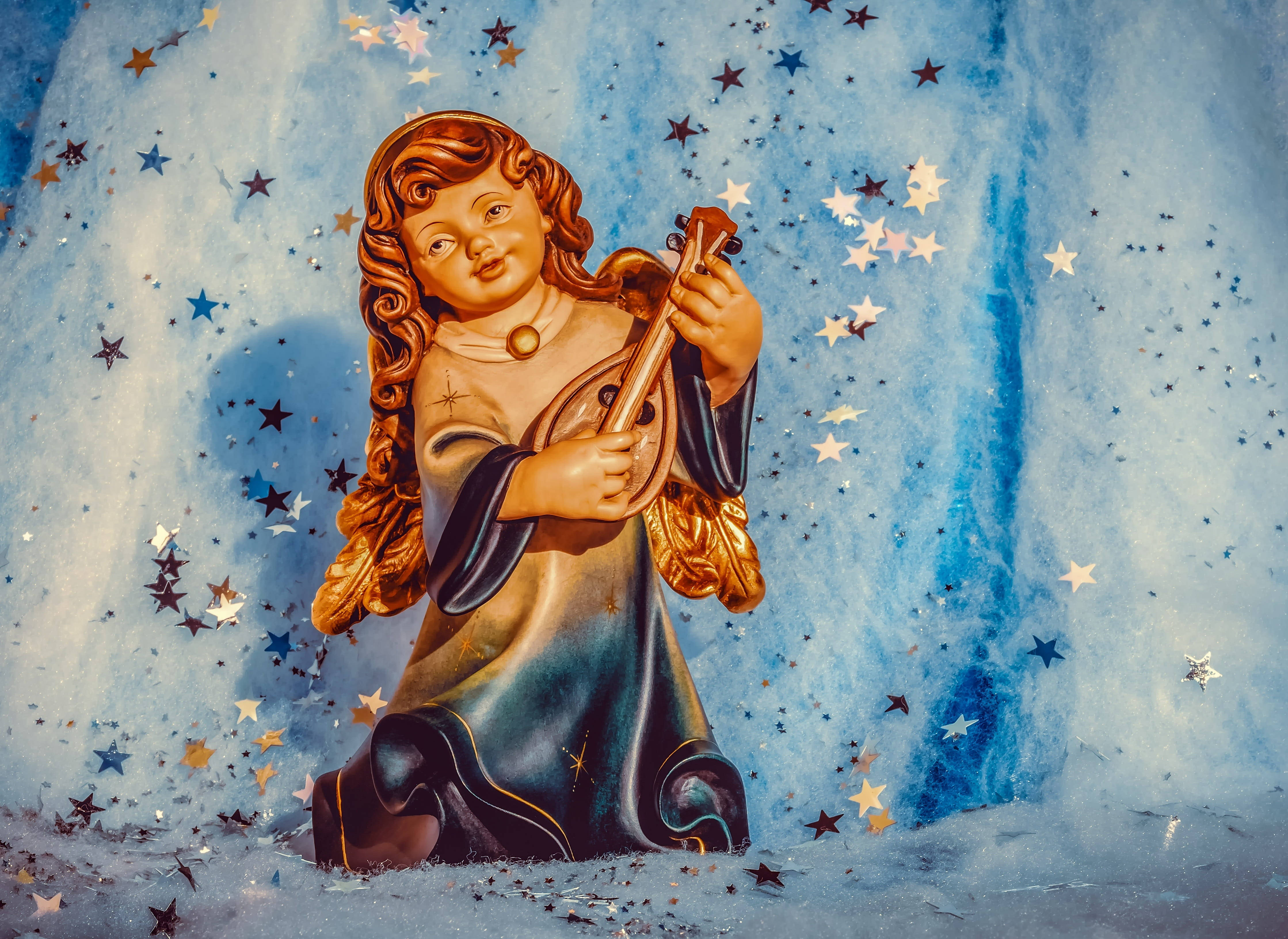 Ángel Navideño con Estrellas Fondos de pantalla