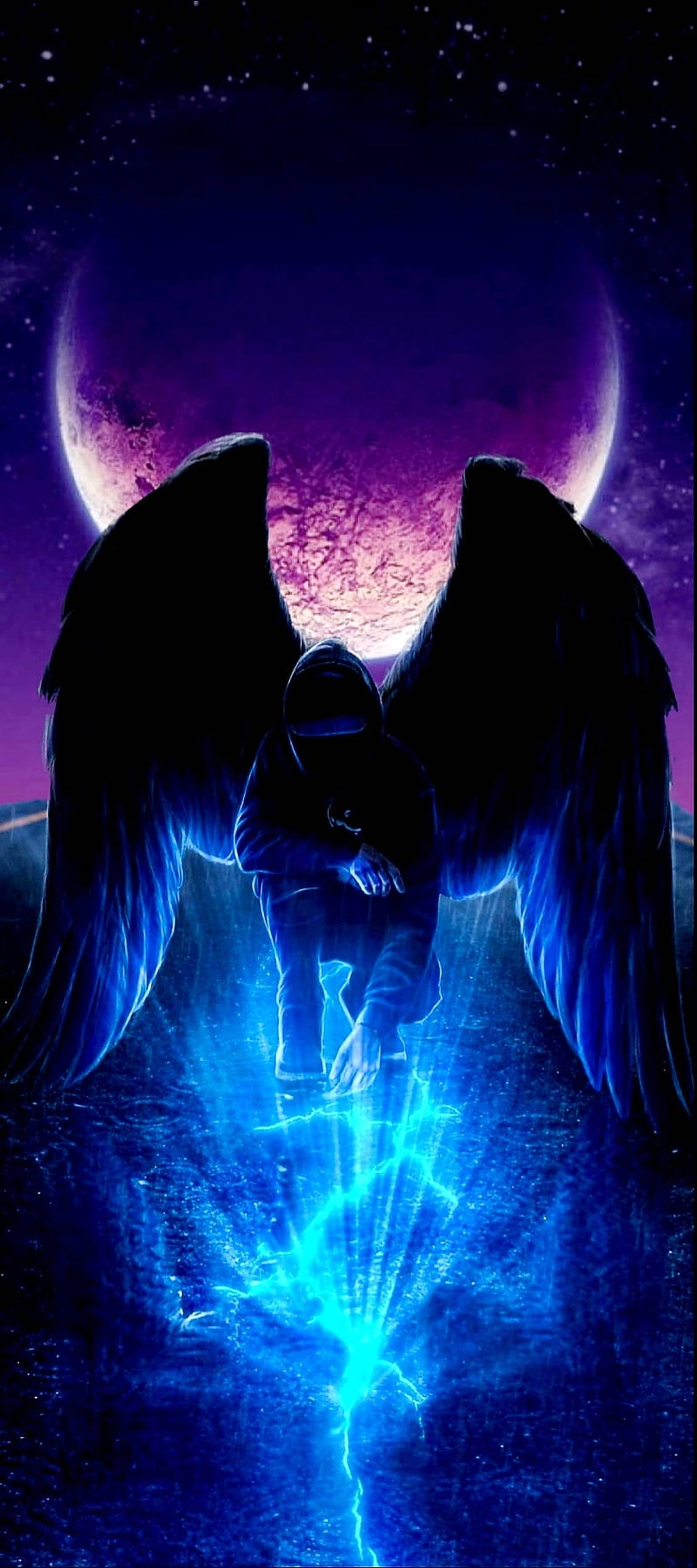 Ángel Oscuro Luz Cian Fondos de pantalla