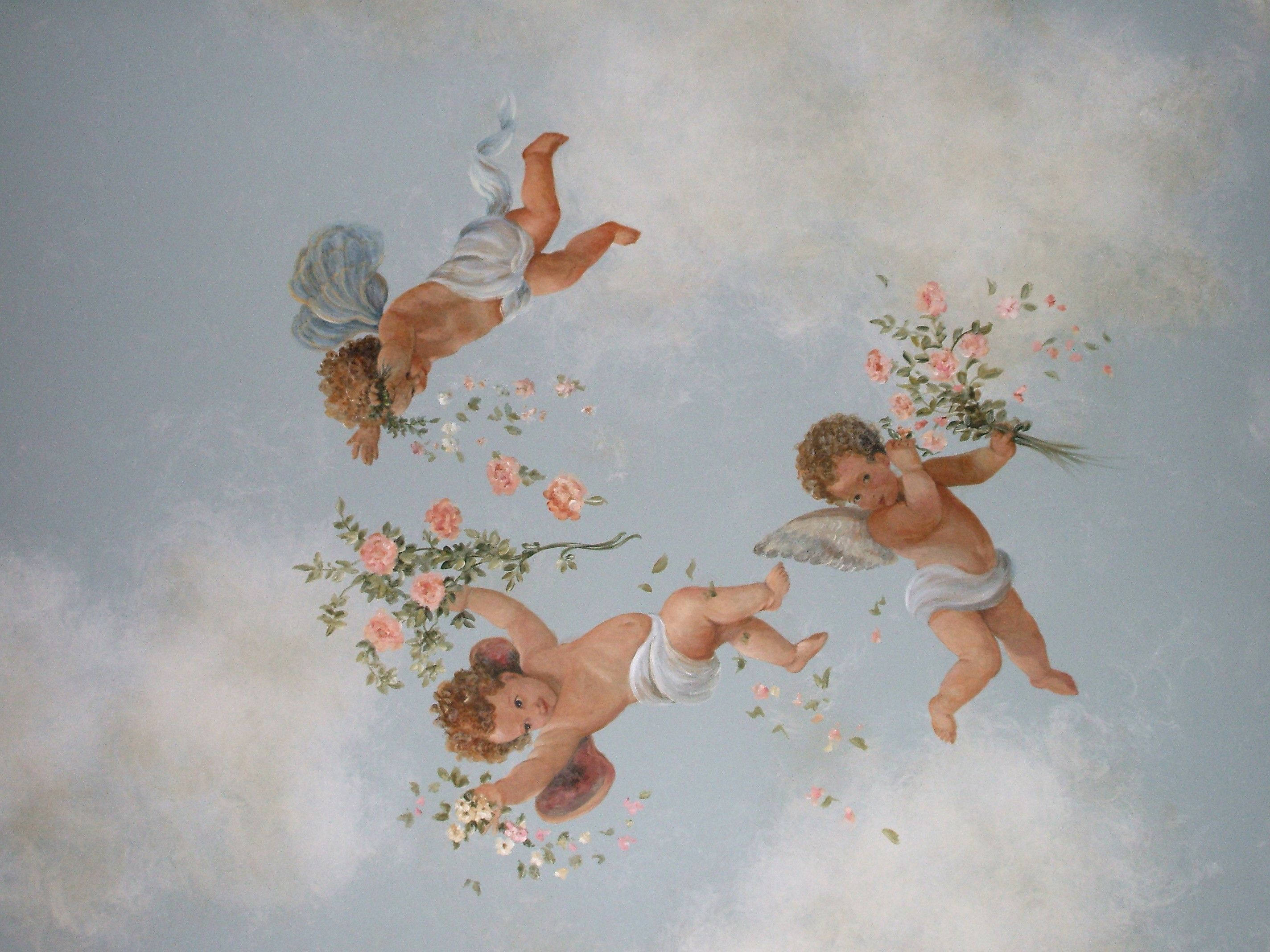 Ángeles Florales de Arte Estético Fondos de pantalla