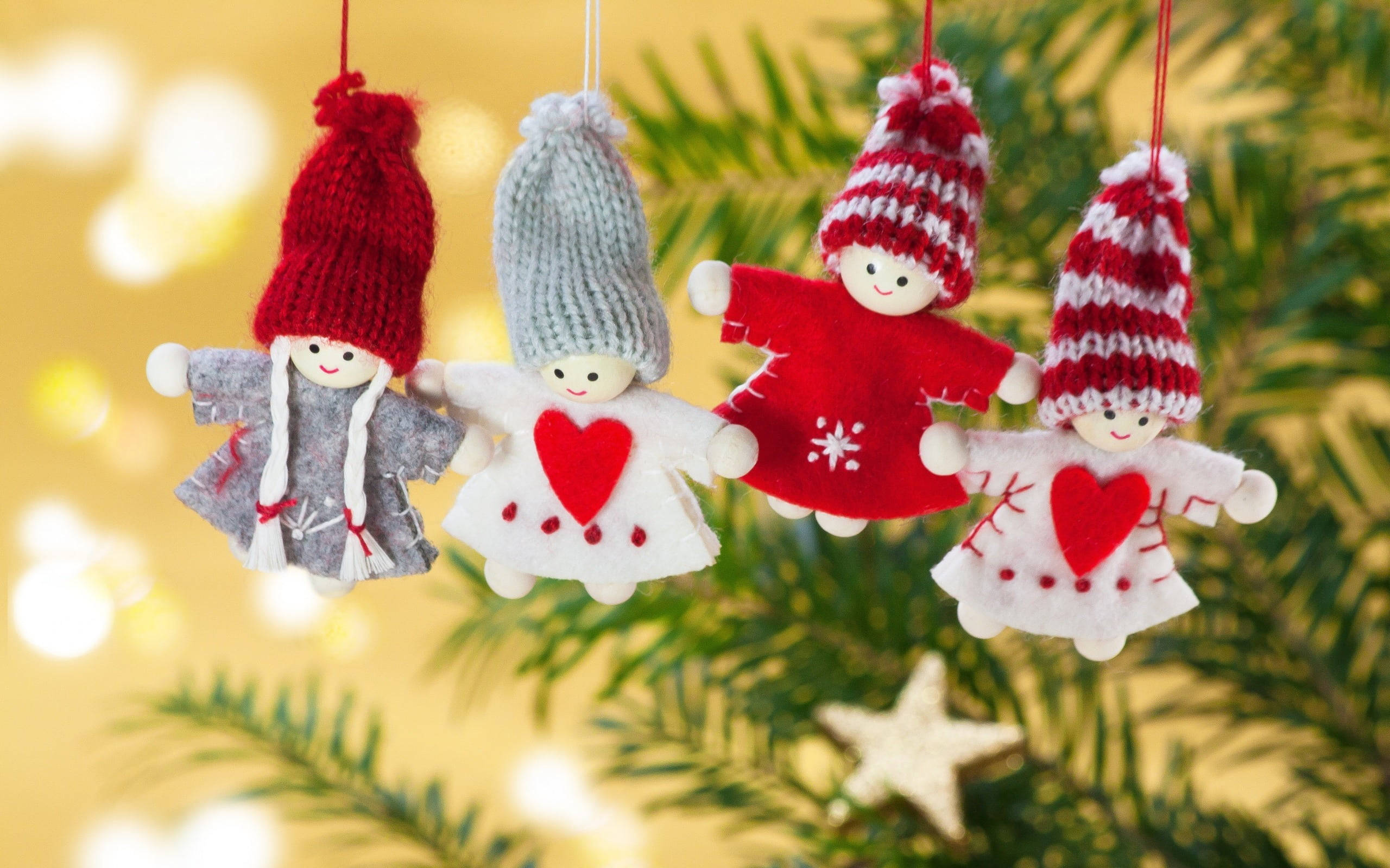 Ángeles navideños colgantes Fondos de pantalla