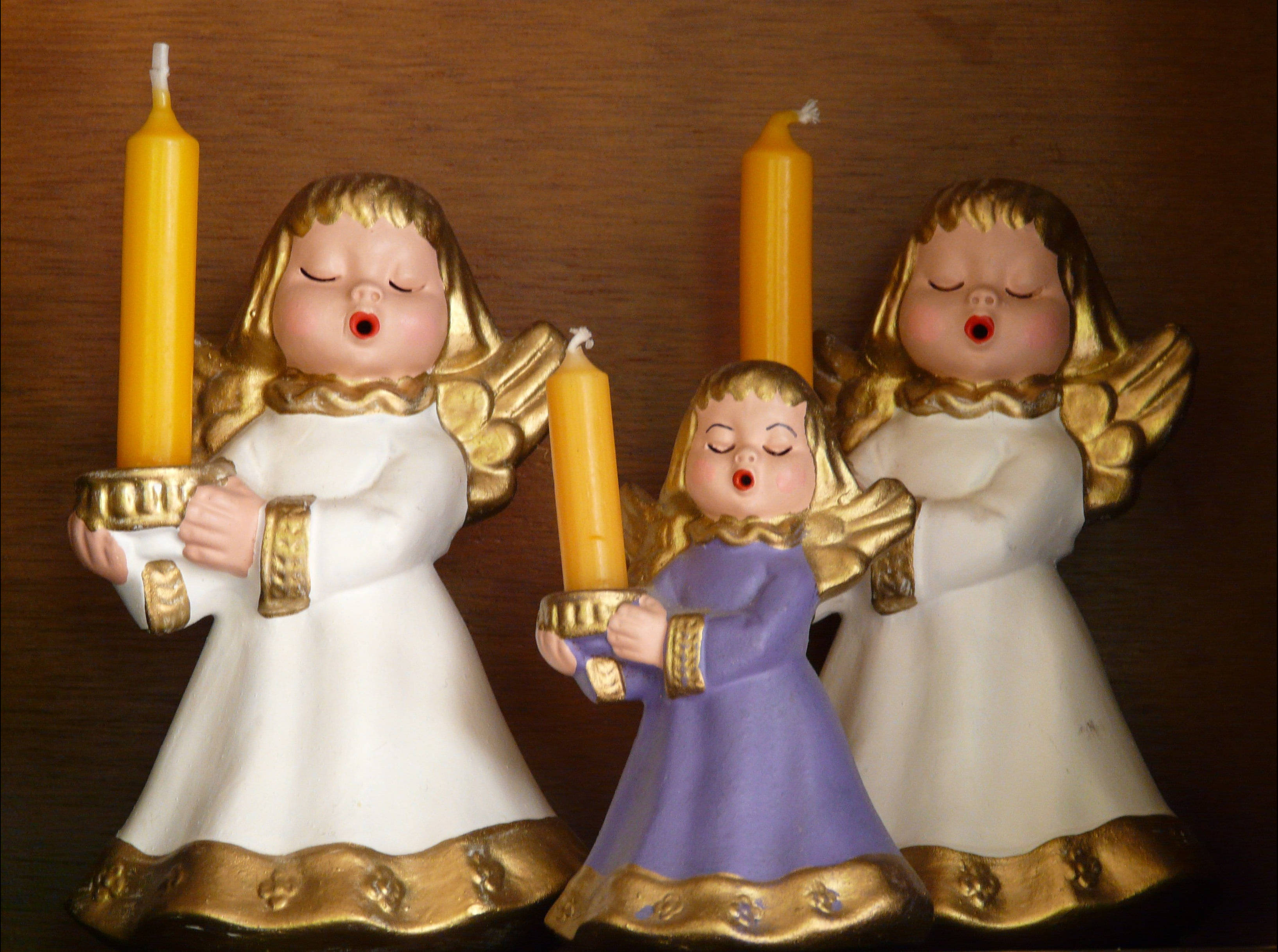 Ángeles Navideños Velas Amarillas Fondos de pantalla