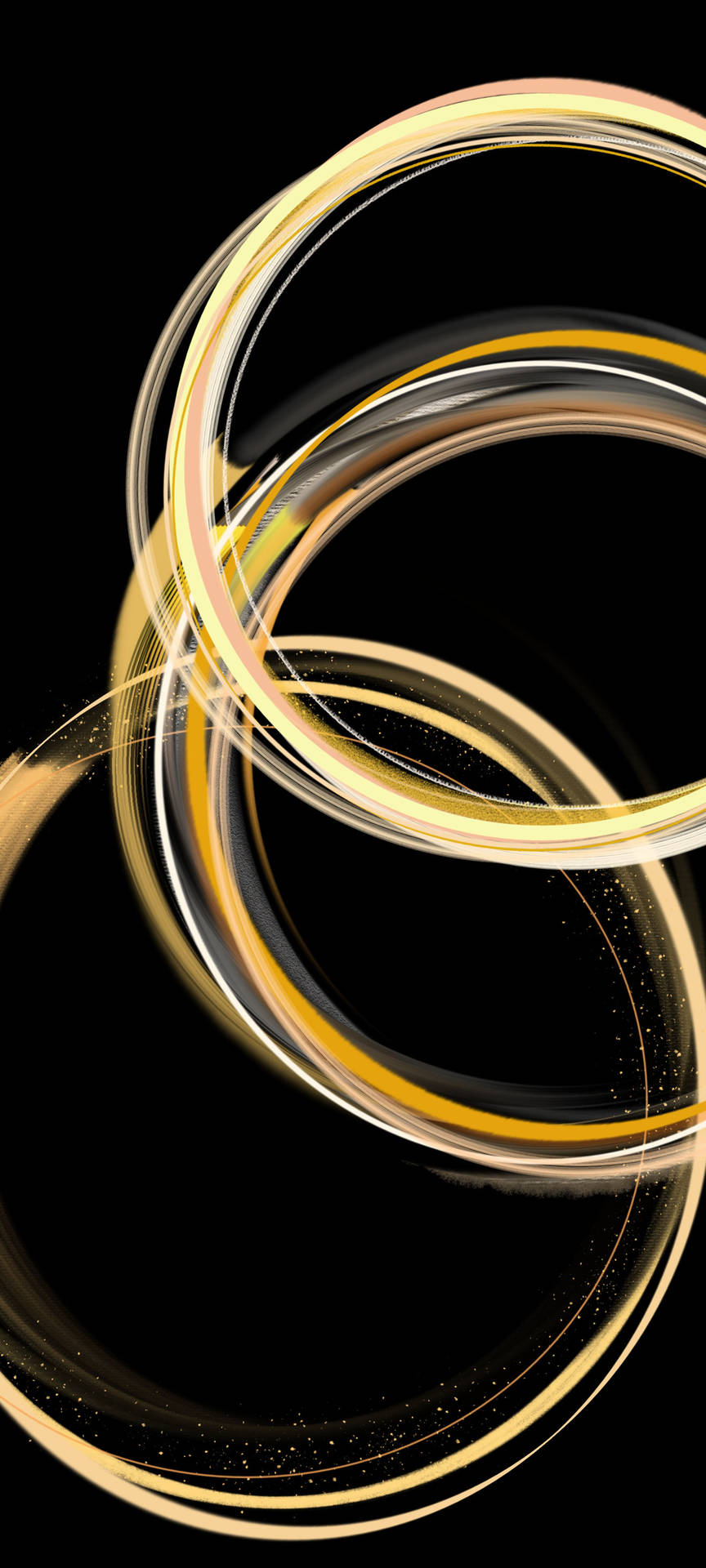 Fondo de pantalla de anillos dorados del Samsung Galaxy S22