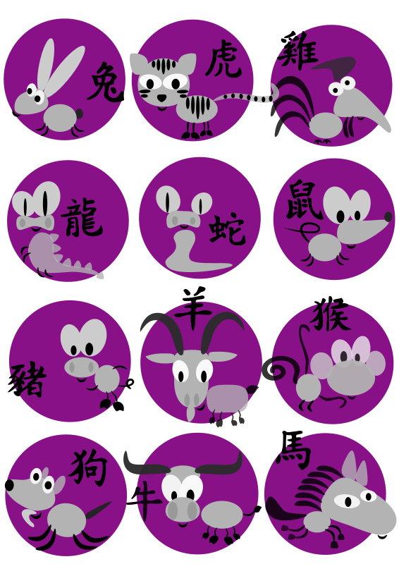 Animales del Zodiaco Chino en Dibujos Animados Fondos de pantalla