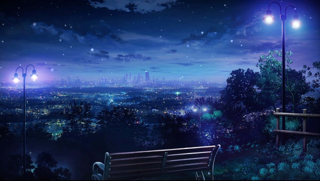 Anime Azul Paisaje Japonés Fondos de pantalla