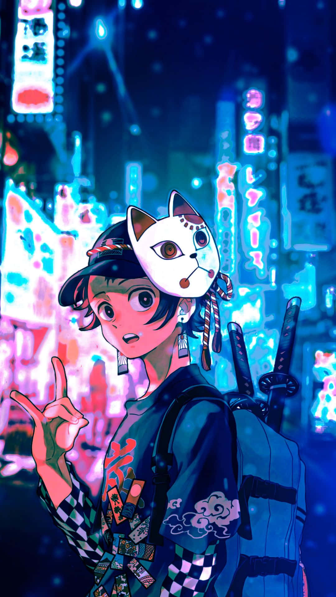 Anime Azul Tanjiro Kamado Demon Slayer Fondos de pantalla