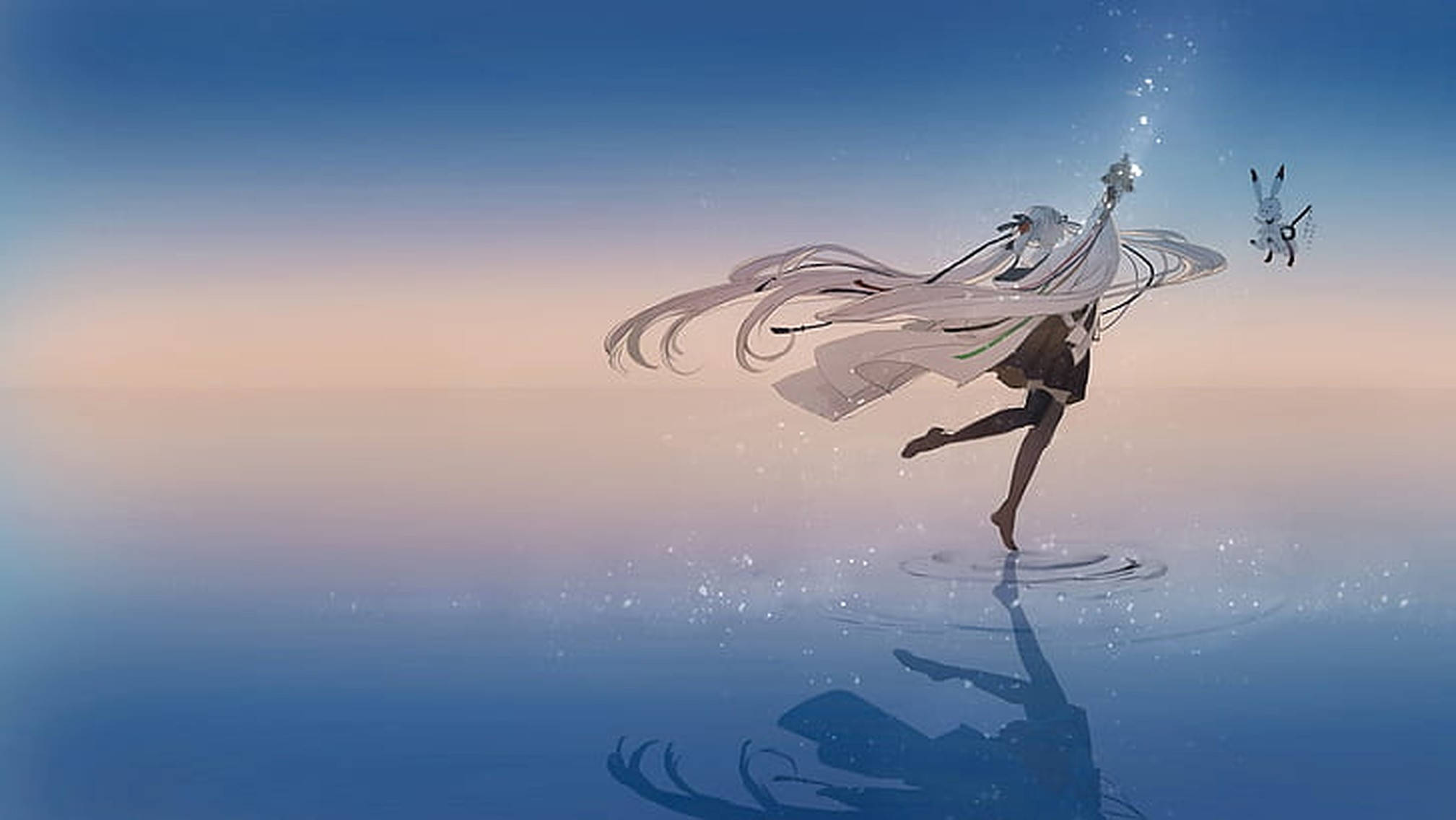 Anime Bailando en Océano Tranquilo Fondos de pantalla
