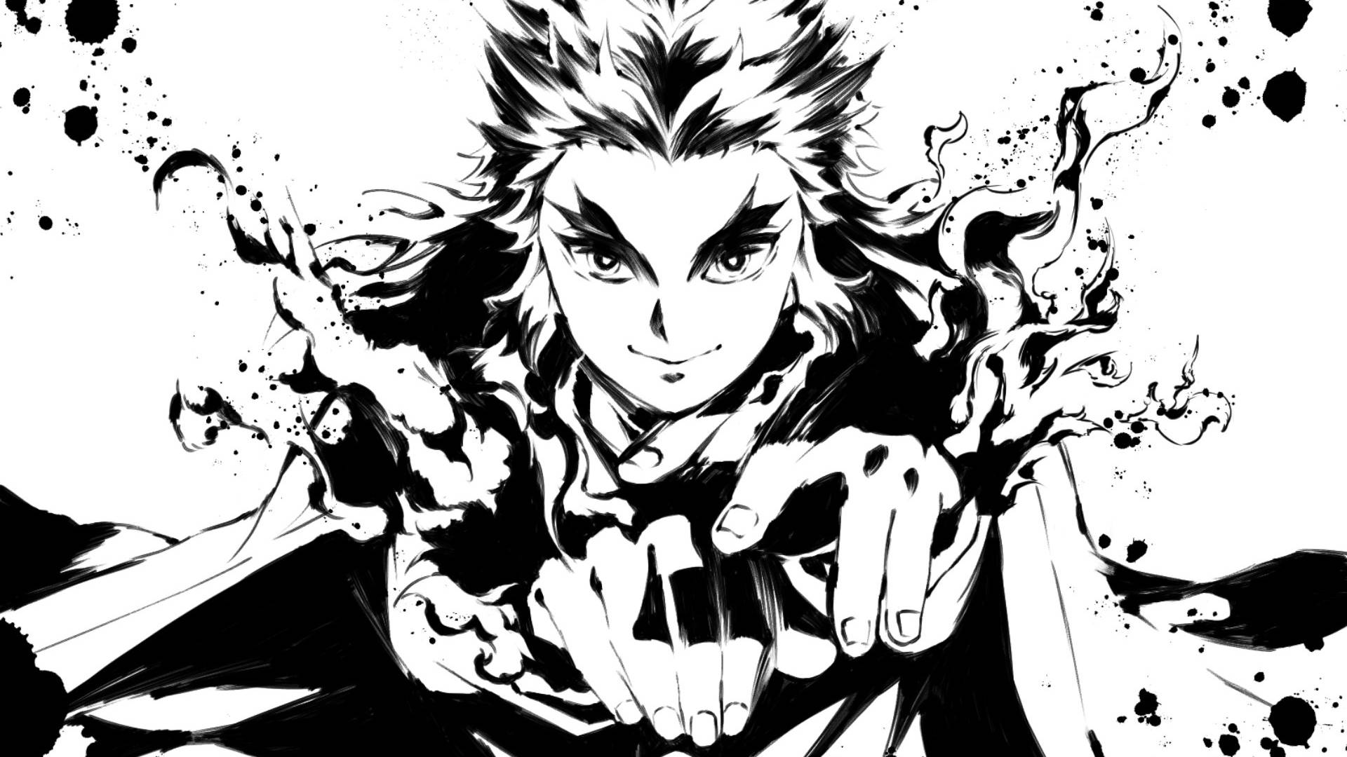Anime Blanco Kyōjurō Rengoku Demon Slayer Fondos de pantalla