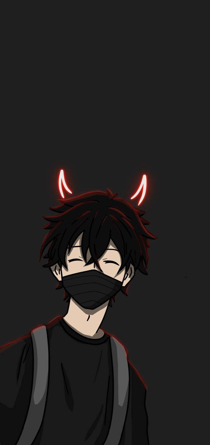 Anime Boy Cuernos de Diablo Oscuros Fondos de pantalla