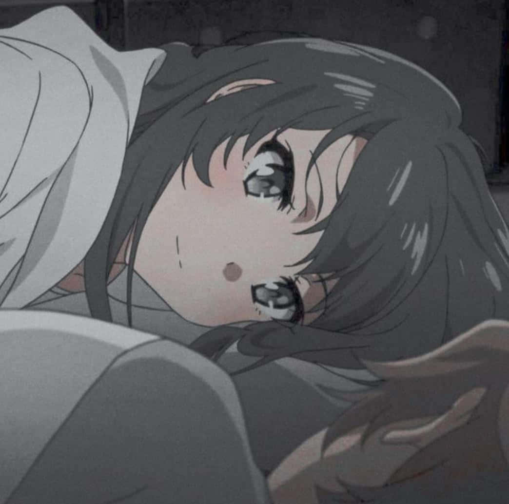 Anime chica recostada para foto de perfil en pareja Fondos de pantalla