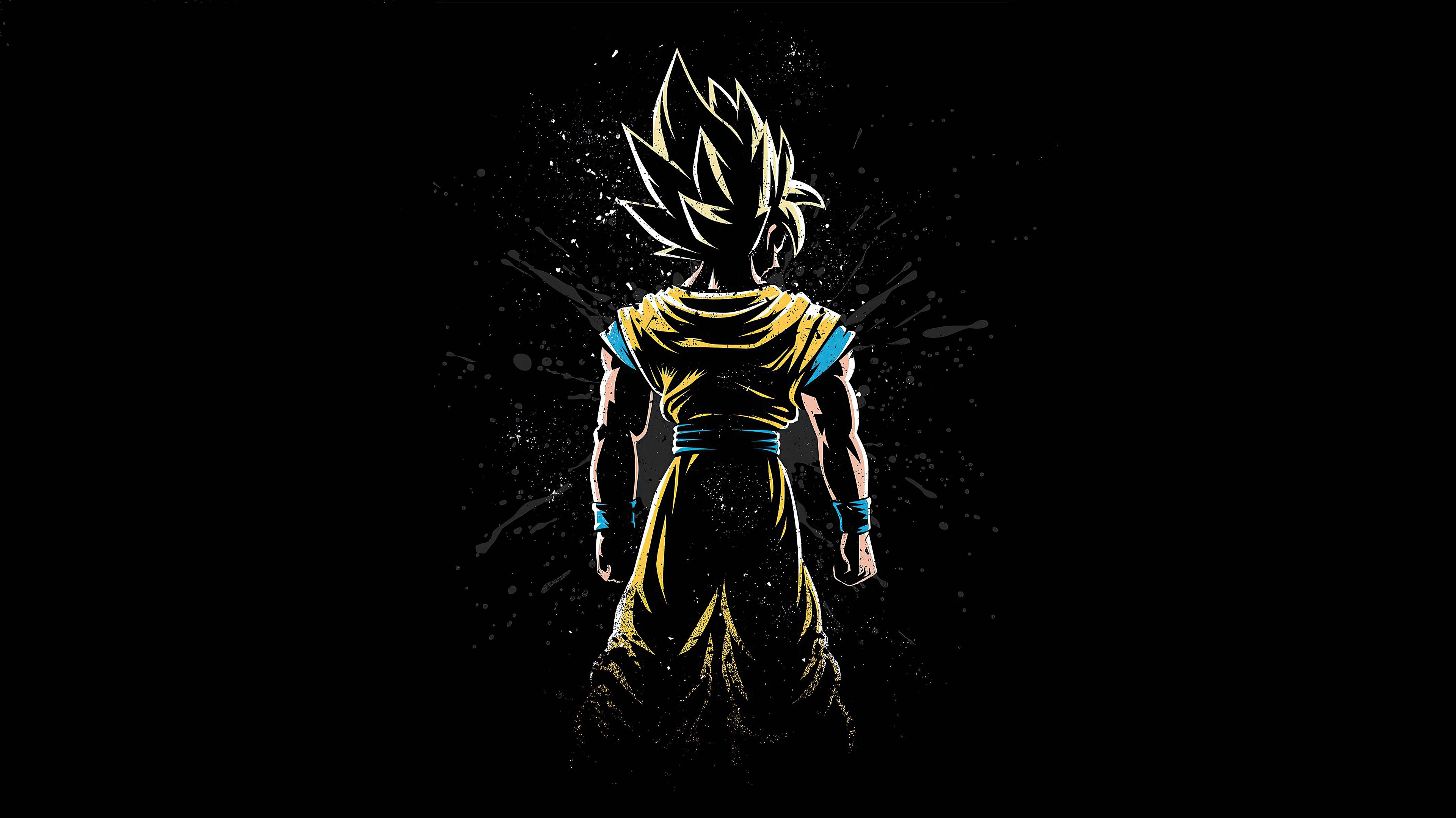Anime Chico Oscuro Goku Super Saiyan Fondos de pantalla