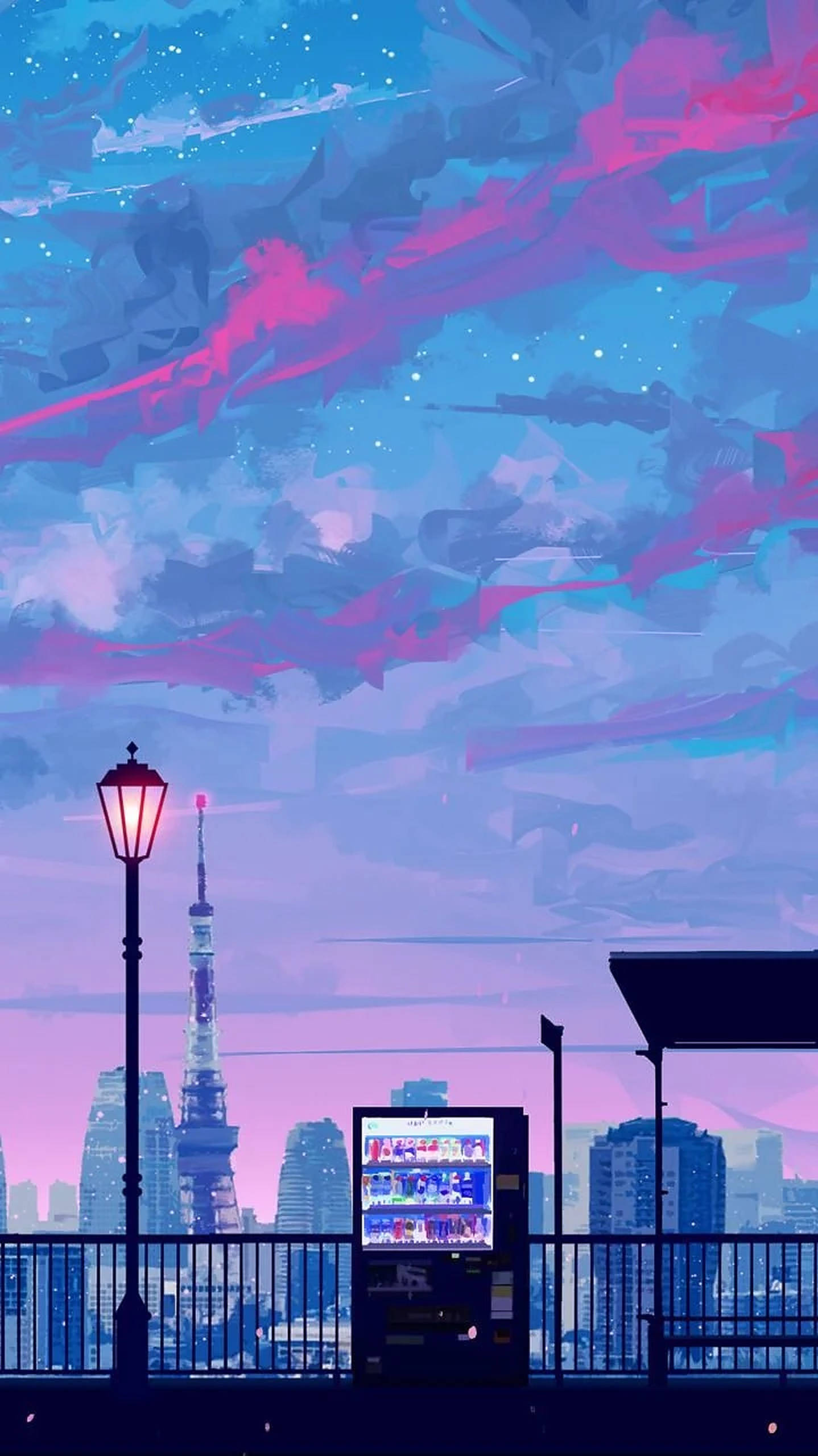 Anime Ciudad Estética para iPhone Fondos de pantalla