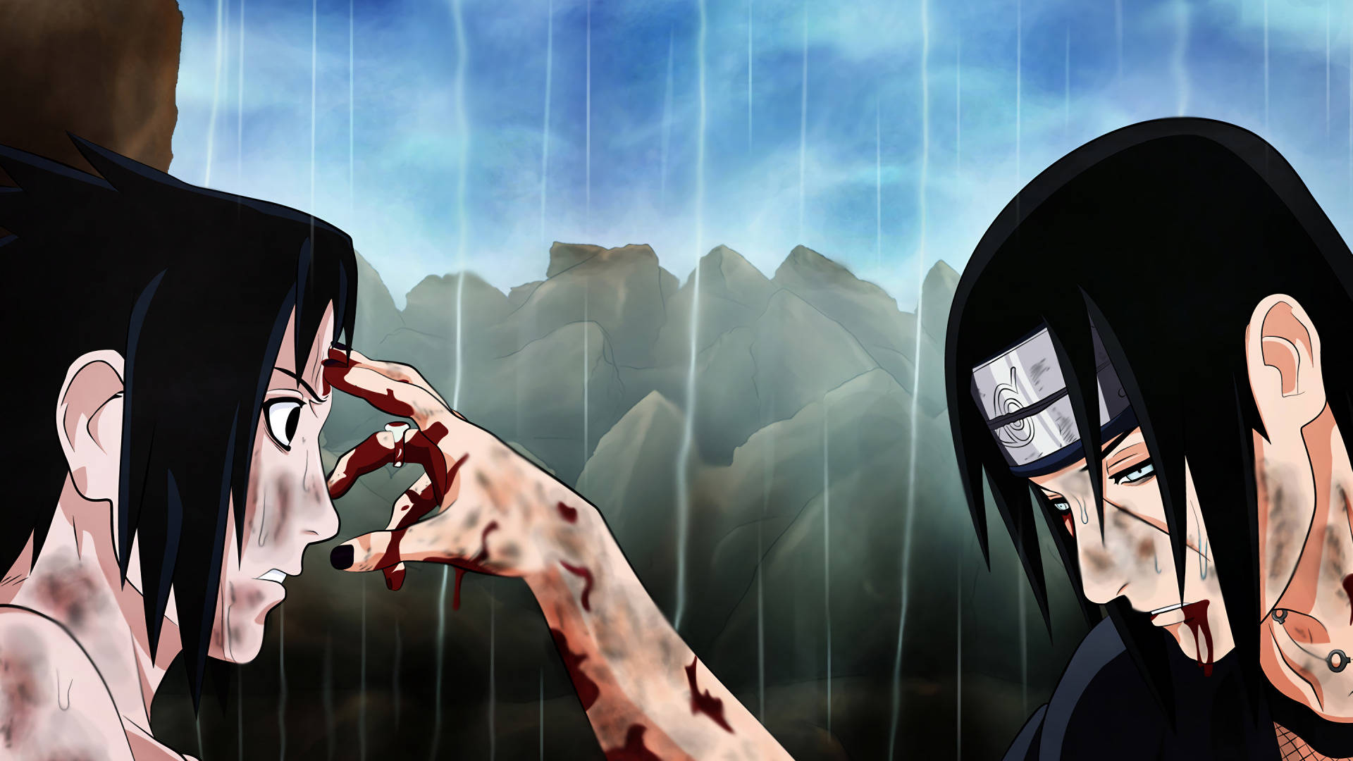 Anime Itachi Sasuke 1920 x 1080 Fondos de pantalla