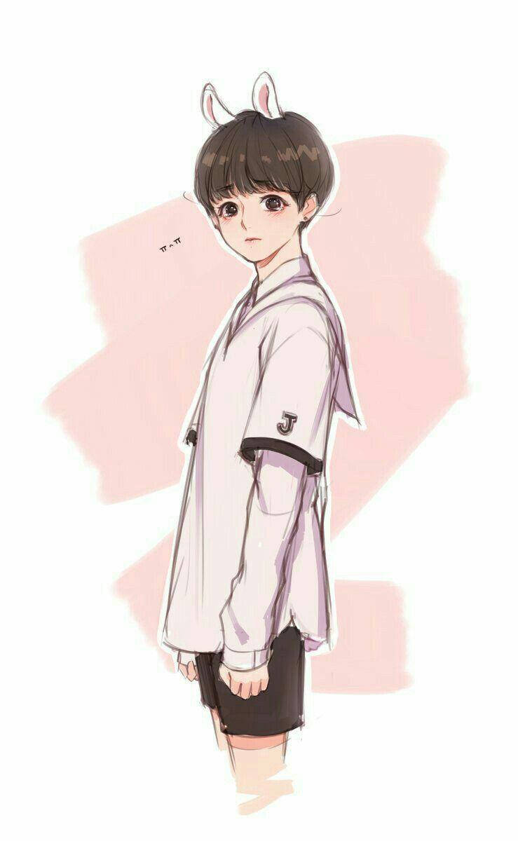 Anime Jungkook Rosa Estético para Teléfono Fondos de pantalla