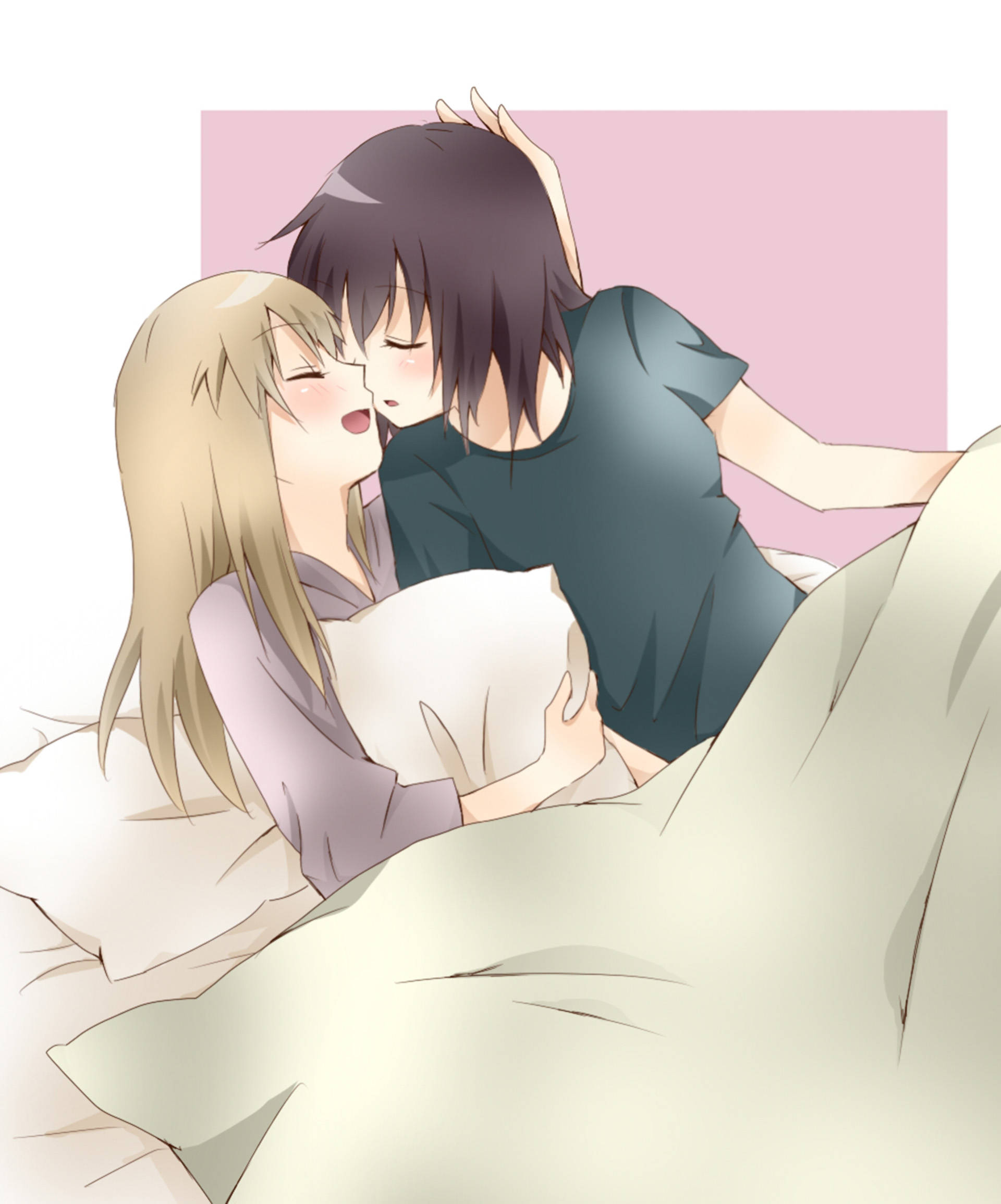 Anime lésbico acurrucándose Fondos de pantalla