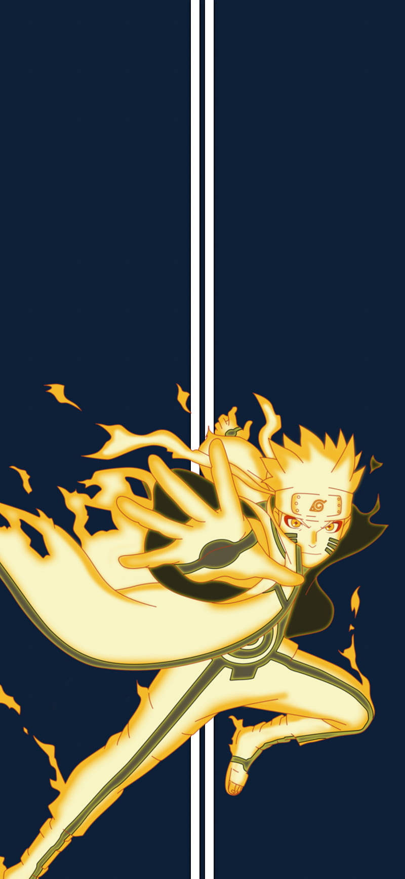 Anime Minimalista de Naruto en Llamas para Teléfono Fondos de pantalla