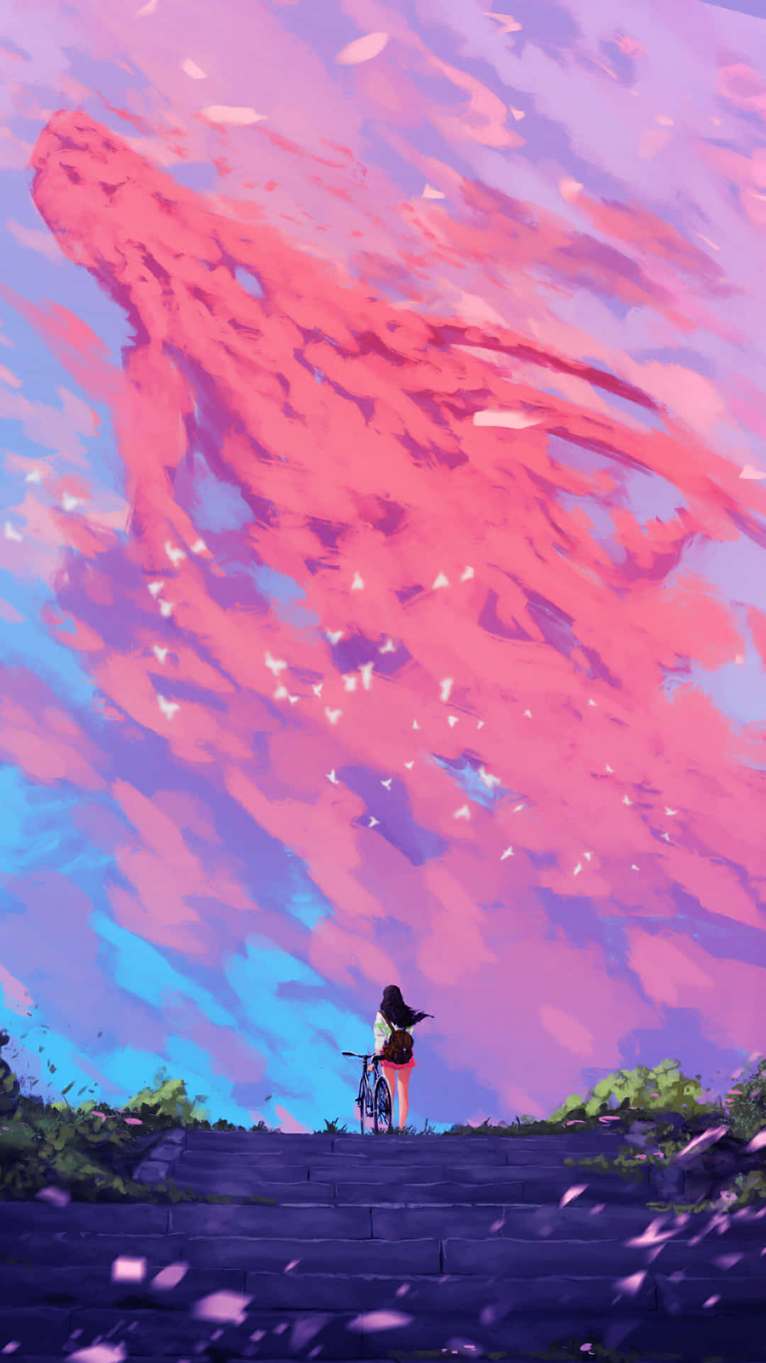 Anime Rosa Estético Teléfono Nubes Dragón Fondos de pantalla