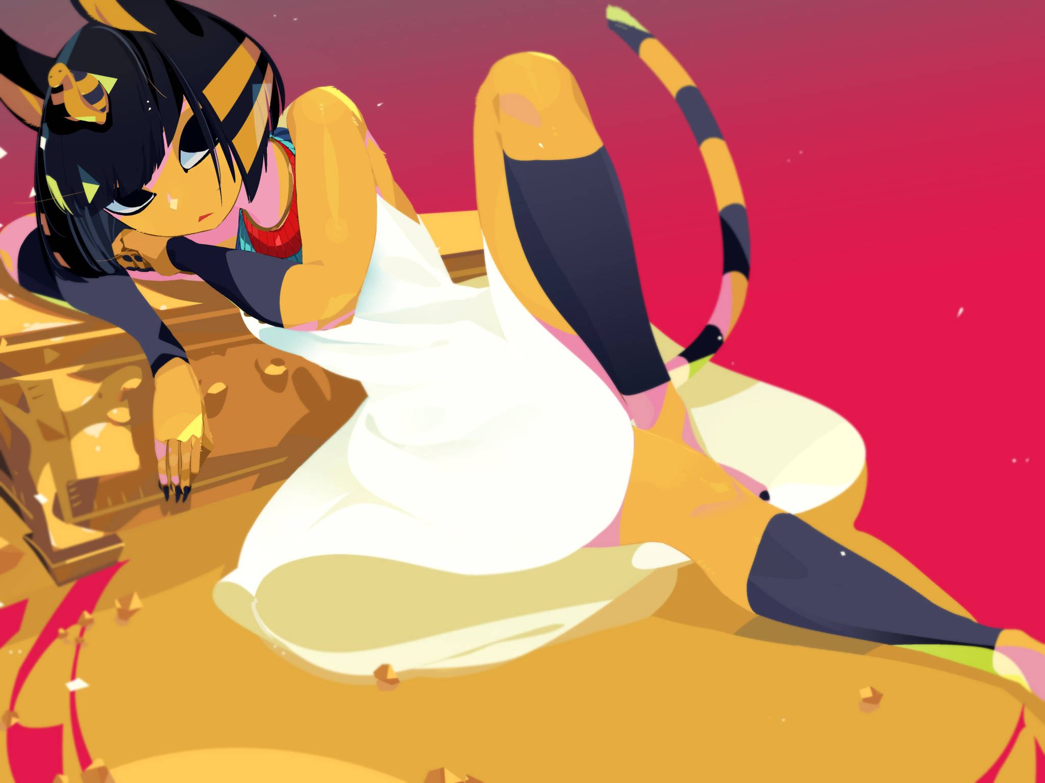 Ankha Animal Crossing Recostando su Cabeza Fondos de pantalla