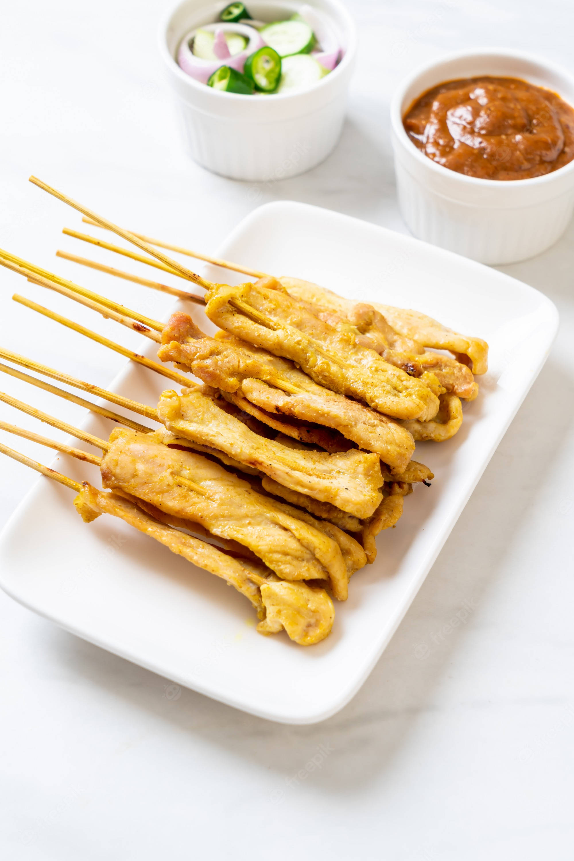 Apetitoso Satay de Pollo, Comida Asiática Fondos de pantalla