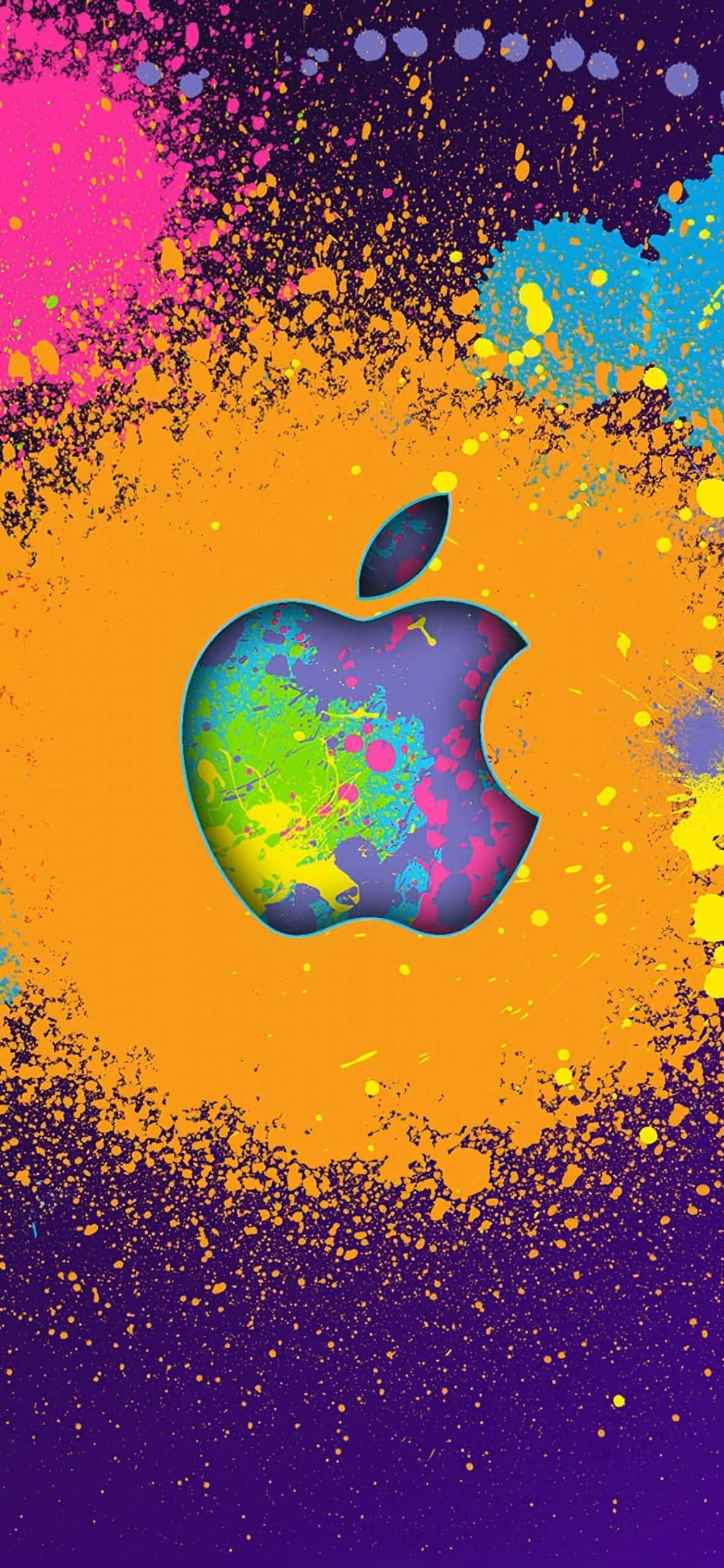 Apple Logo Salpicadura de Pintura iPhone XS Fondos de pantalla