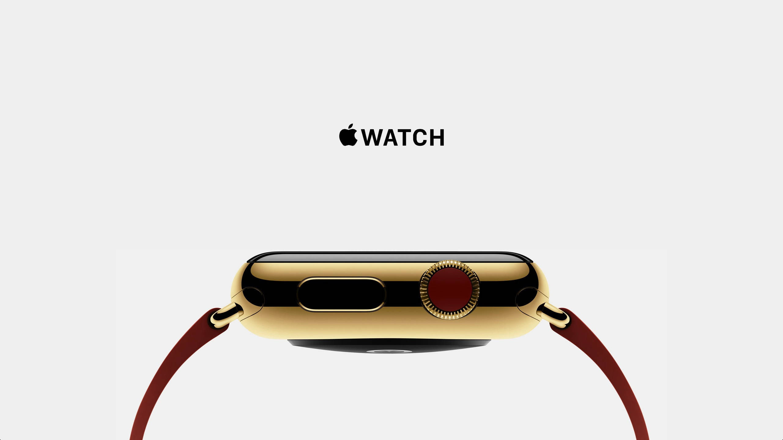 Apple Watch bisel dorado y corona roja Fondos de pantalla