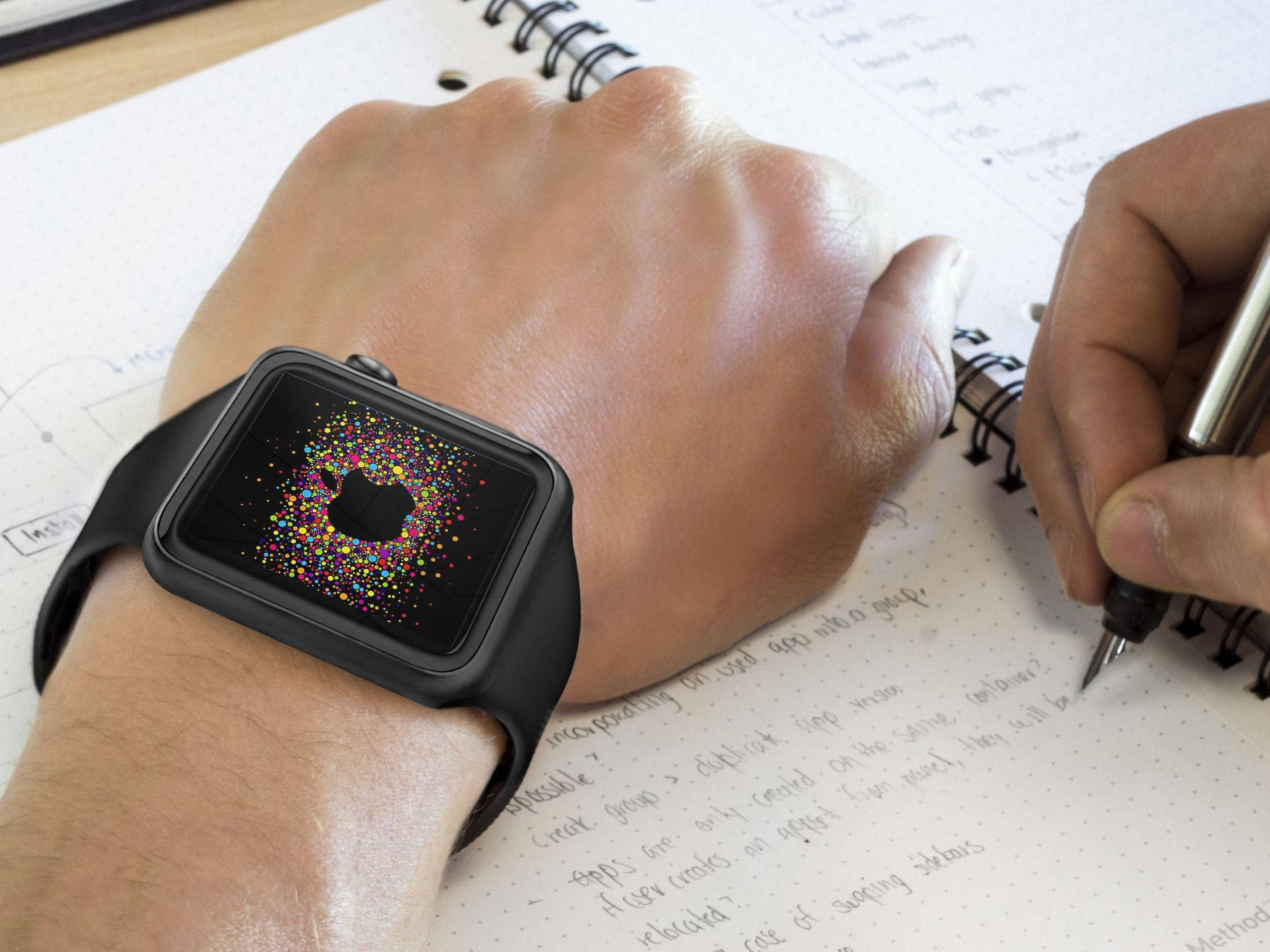 Apple Watch con Correa de Silicona Negra Fondos de pantalla