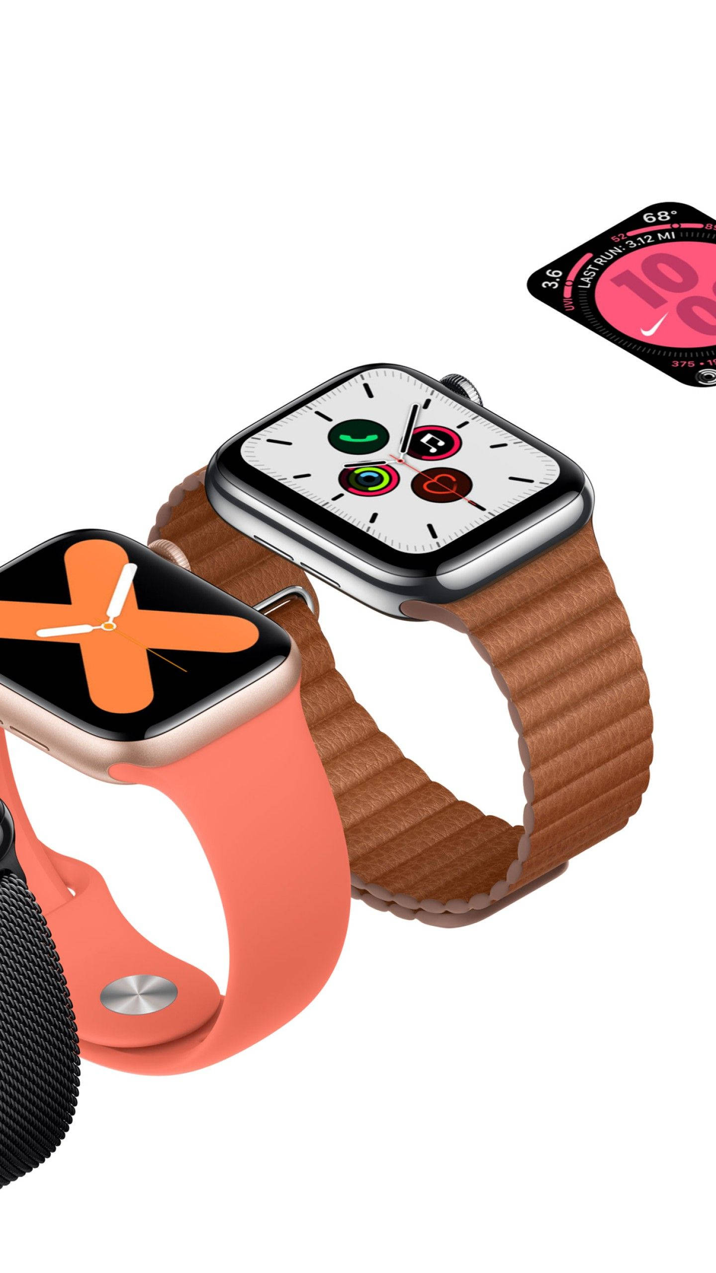 Apple Watch con correa de caucho rosa salmón Fondos de pantalla