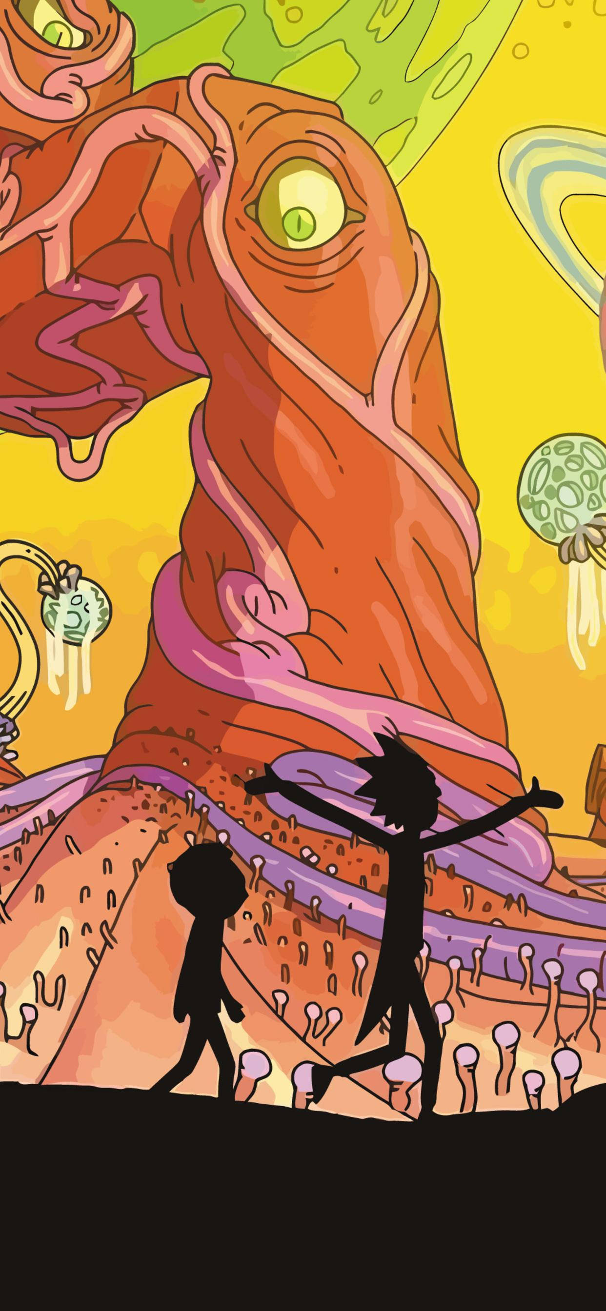 Árbol Alienígena Rick And Morty iPhone Fondos de pantalla