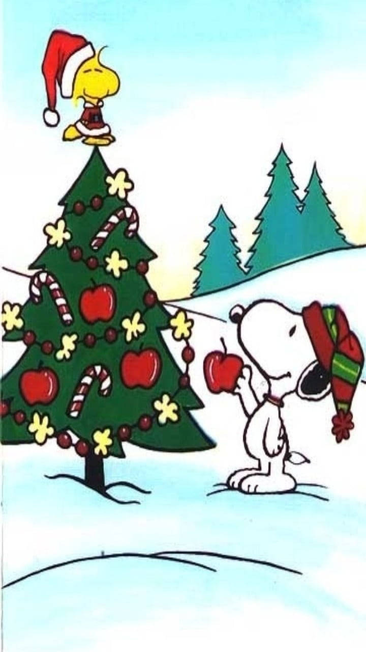 Árbol de manzanas navideño de Snoopy Fondos de pantalla
