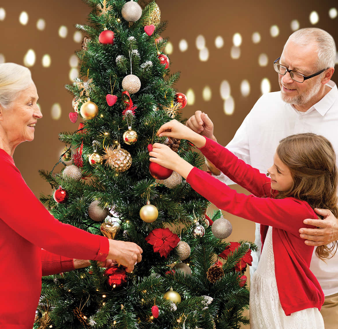 Árbol de Navidad y Foto Familiar Fondos de pantalla