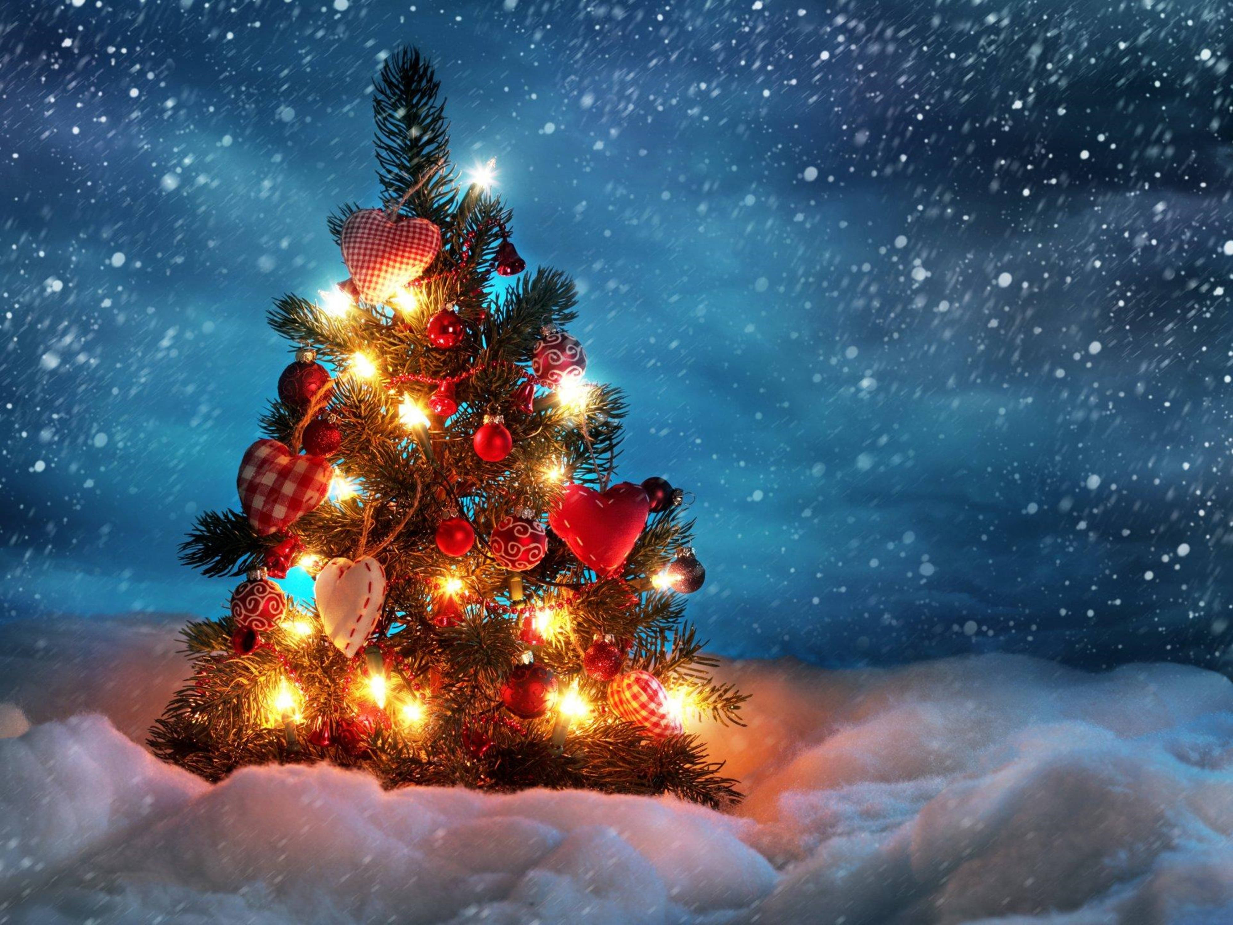 Árbol de Navidad Invierno 4K Ultra HD Fondos de pantalla