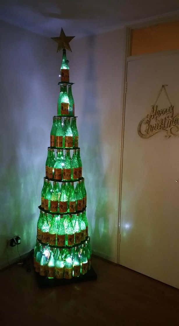 Árbol de Navidad con Botellas Verdes Fondos de pantalla