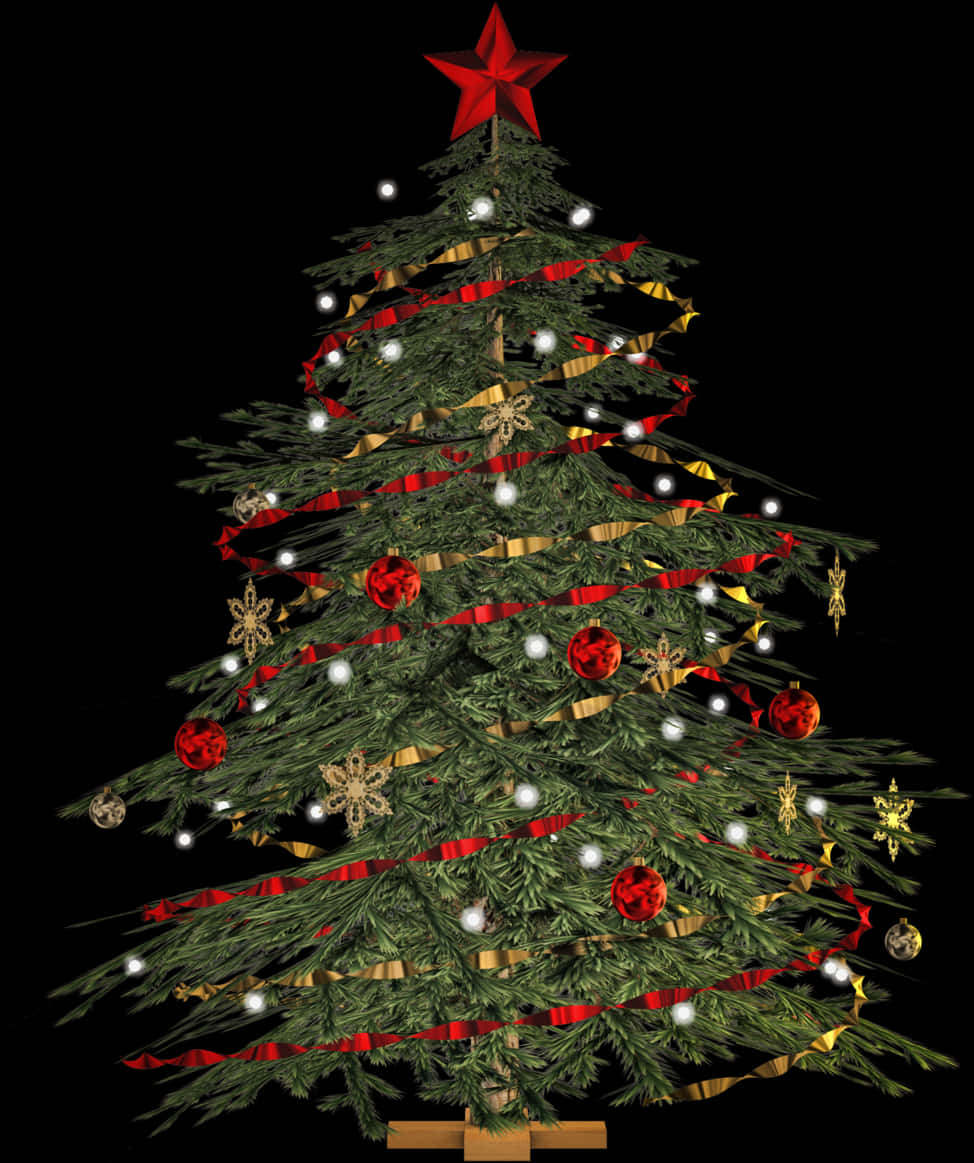 Árbol de Navidad decorado con estrella en la punta Fondos de pantalla