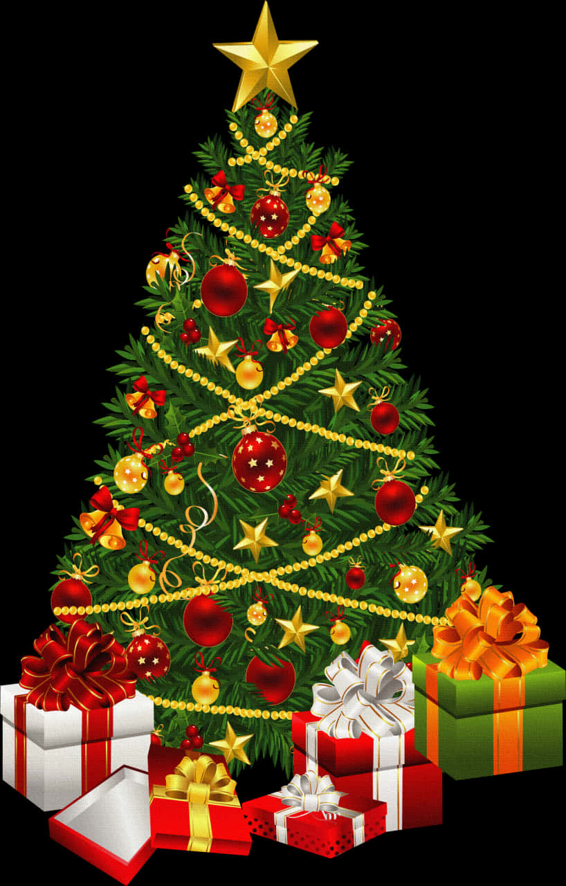 Árbol de Navidad Decorado con Regalos.JPG Fondos de pantalla