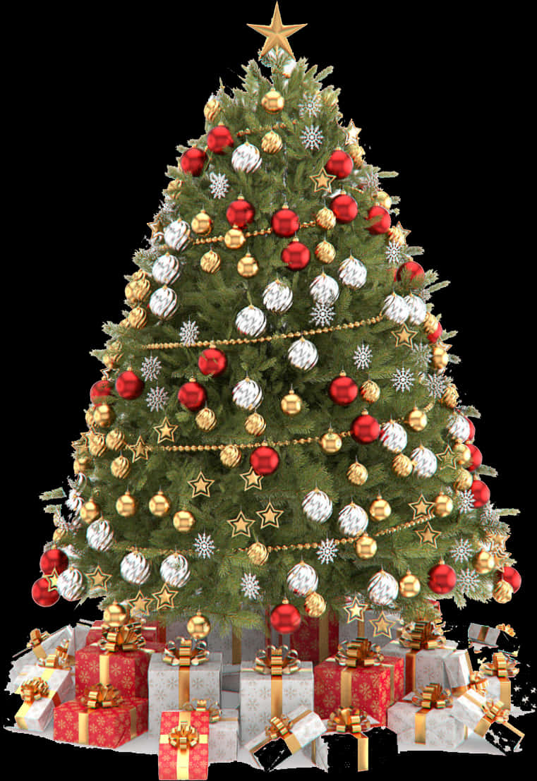 Árbol de Navidad decorado con regalos.JPG Fondos de pantalla