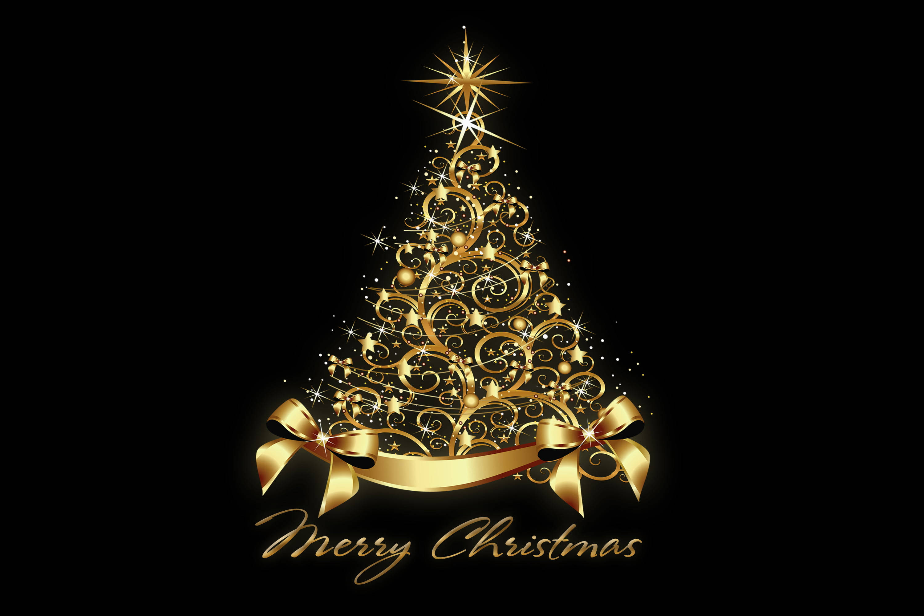 Árbol de Navidad Dorado Fondos de pantalla